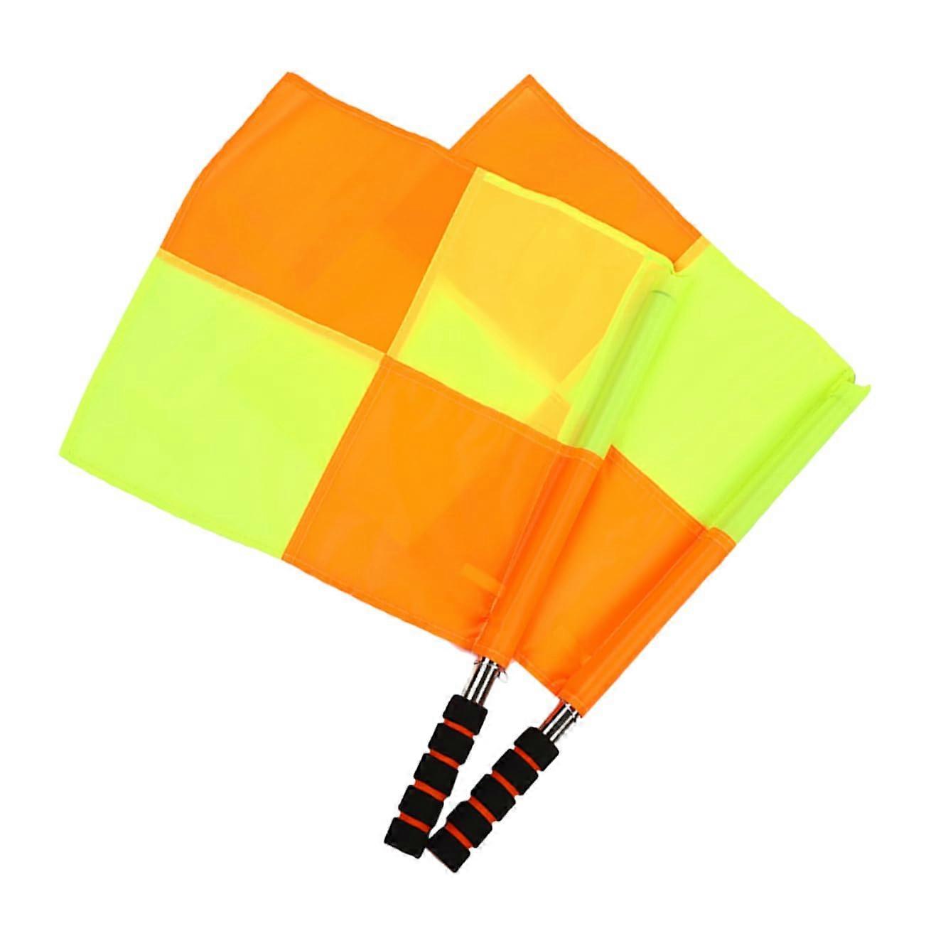 Traffic flags Sports flag set 2 pieces Referee flags for football Hockey easy to signal flags