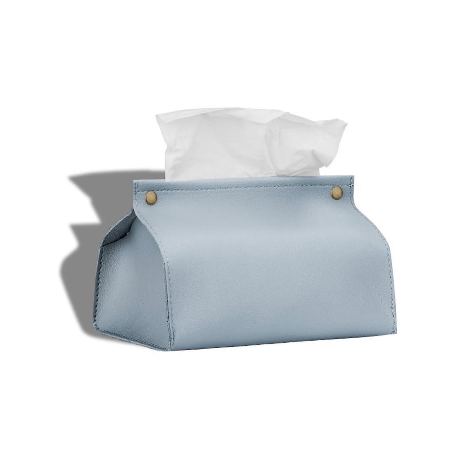 European Style Leather Tissue Box Holder, Foldable Napkin Organizer for Home and Office, Storage Bag for Tissues (Color: A)