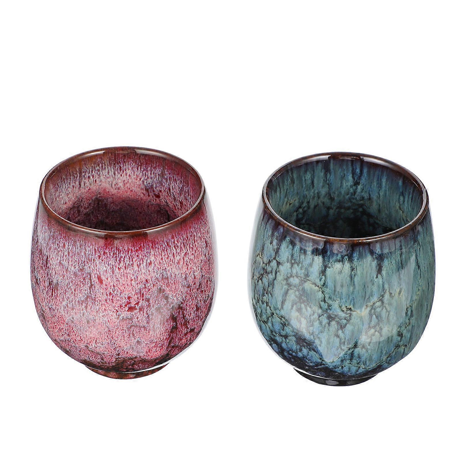 2pcs Household Tea Cups Ceramic Teaware Tea Cups Decorations