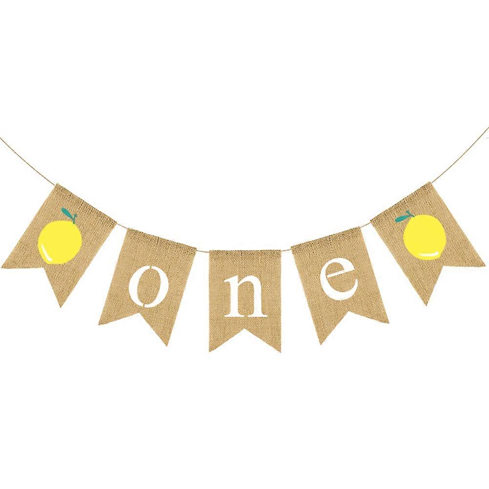 ベビーシャワーデコレーションバナーレモンリネンアゲハチョウホオジロ旗屋内デコレーション13 * 18 cm 2セット