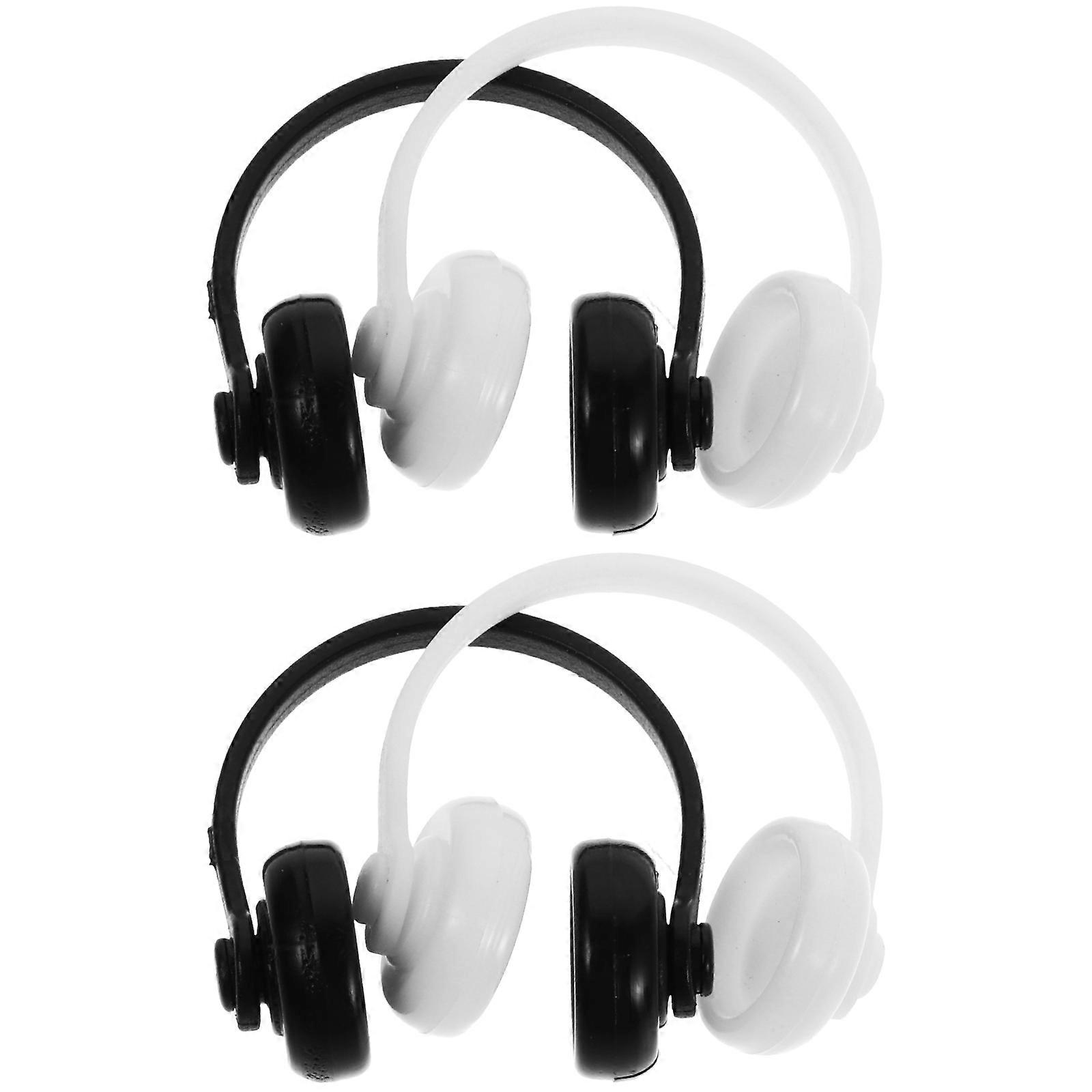 Miniature Headphones Model Dollhouse Miniature Accessory Enhance Realism Compact Design High Simulation 1:12 Assorted Color 4Pcs