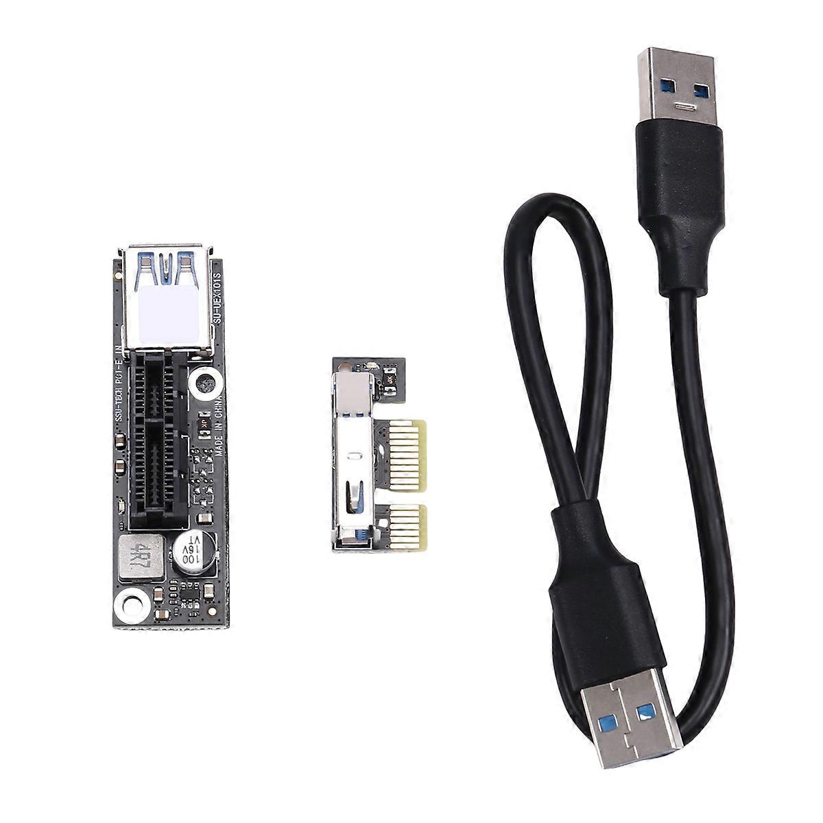 Cabo extensor PCI-E 1X para 1X Riser USB 3.0 compatível com placa-mãe AMD Slot PCI-E 3.0 X1 para mineração BTC e Antminer