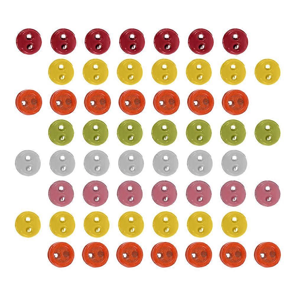 Mini Doll Alloy Sewing Buttons for Decor 100Pcs Assorted Color Two Holes