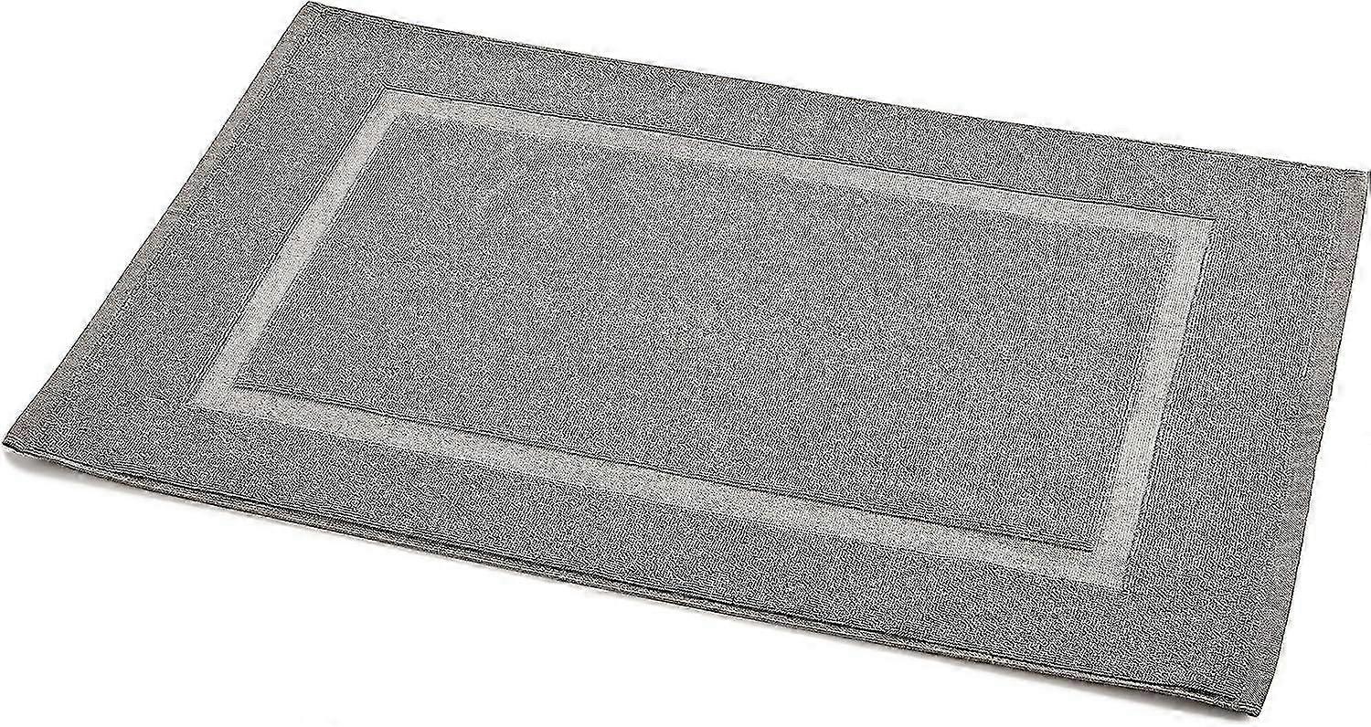 Basics Gray Striped Bath Mat