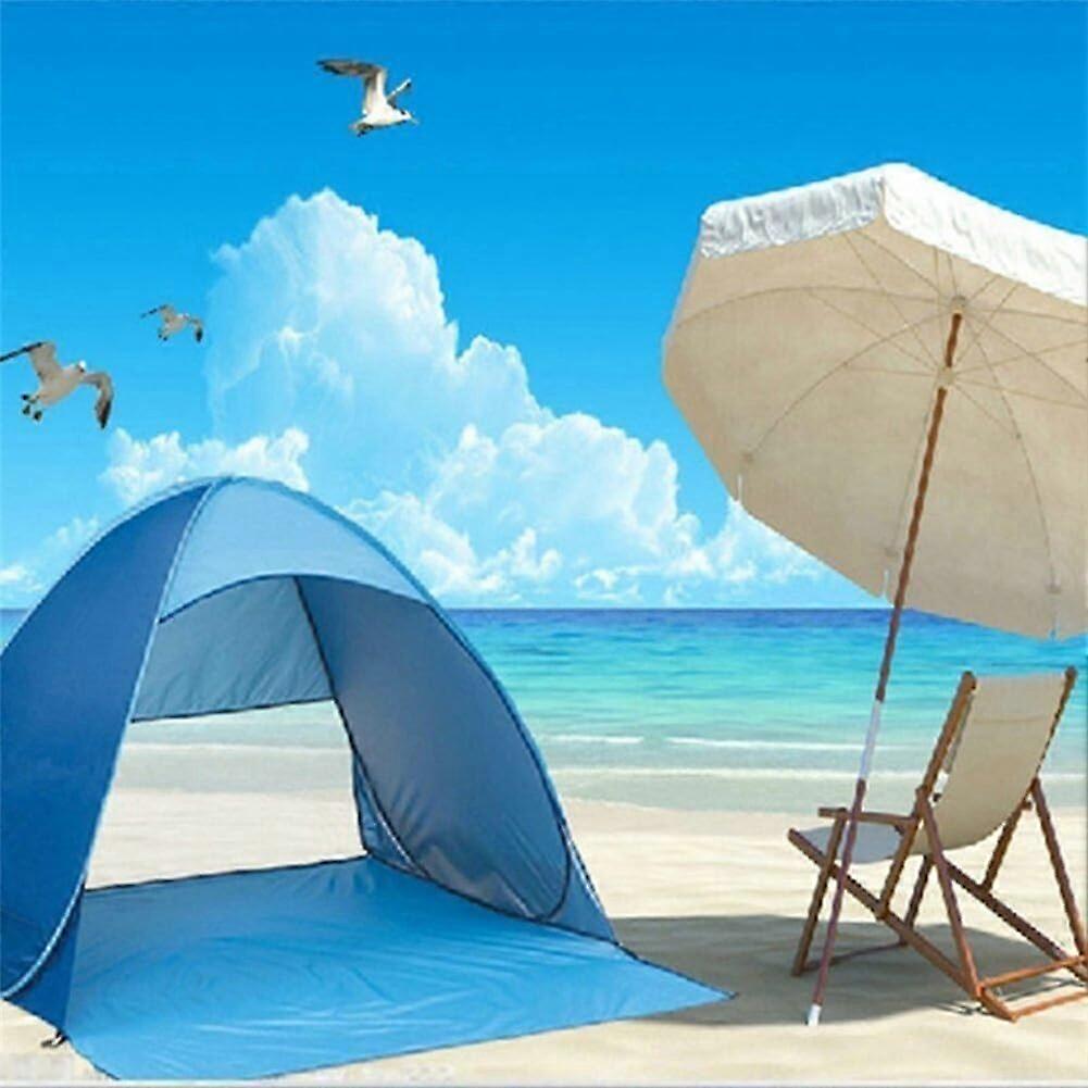Pop Up Beach Shelter for 2-3 People, Lightweight Automatic Tent with Carry Bag and Pegs for Camping and Beach Use