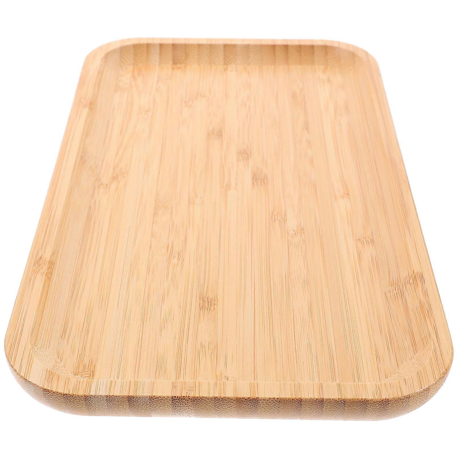 Bamboo Fruits Plate Rectangular Tray For Restaurant Use Bread Holding 1Set