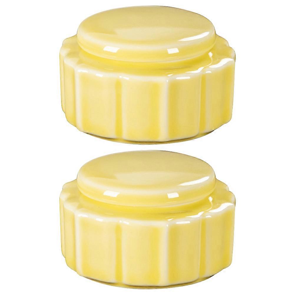Ceramic Storage Jar Square Style General Users 4.8X4.8X2.8CM 2Pcs