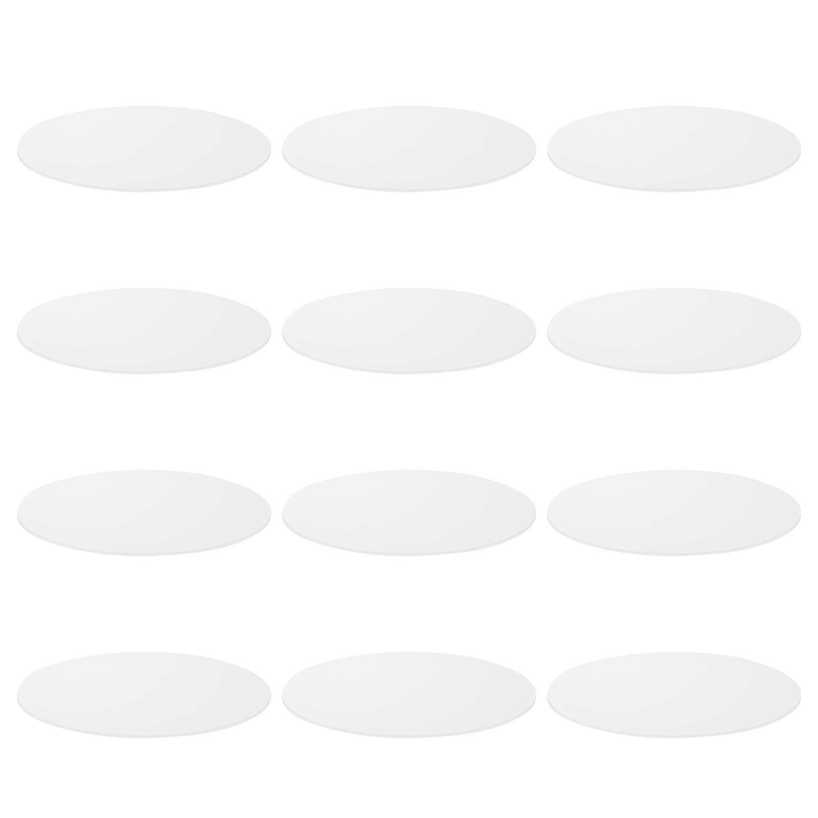 Transparent Acrylic Round Discs for DIY Use Smooth Edges Easy to Clean 12 Pieces