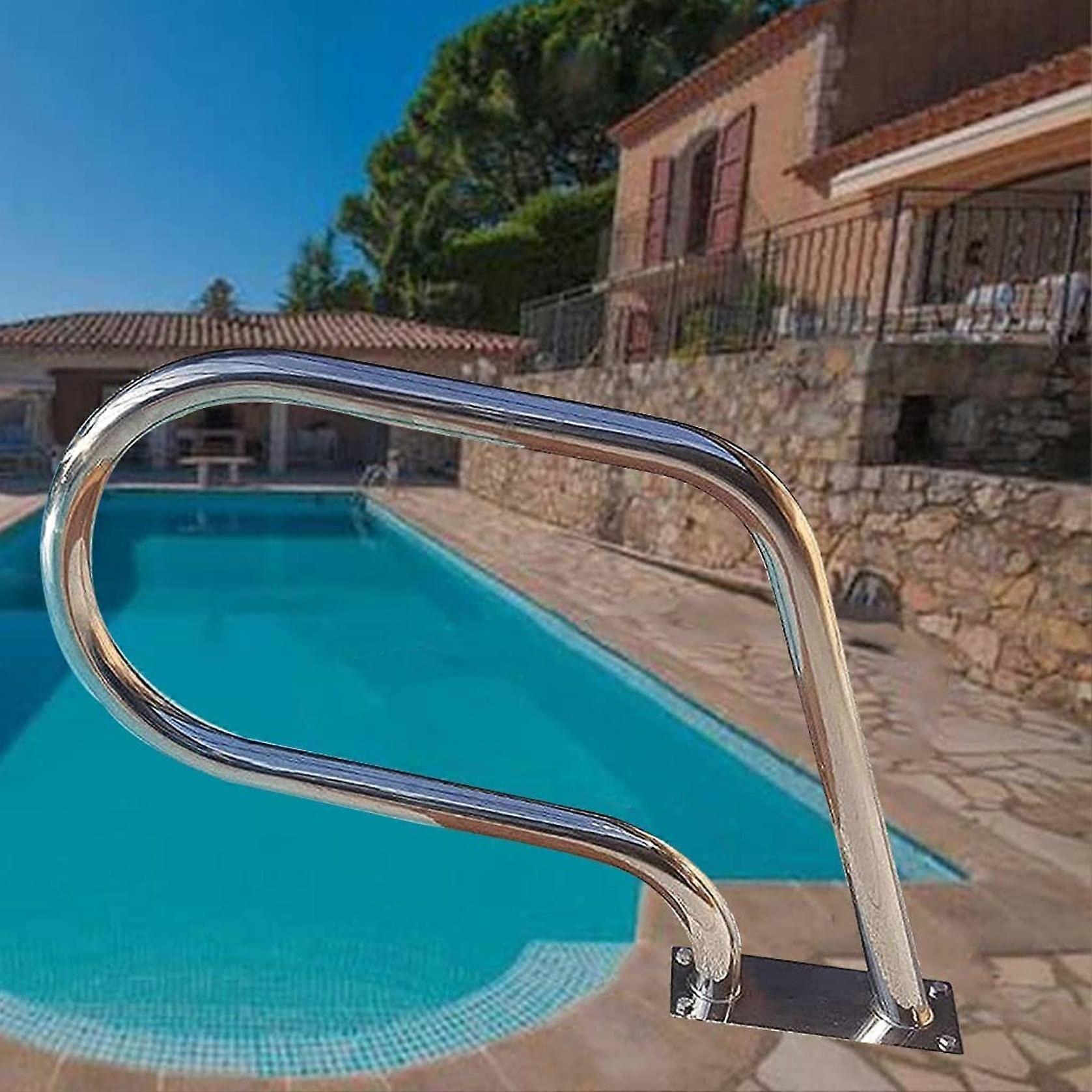 Swimming pool handrail, easytoinstall with base plate, stainless steel 304