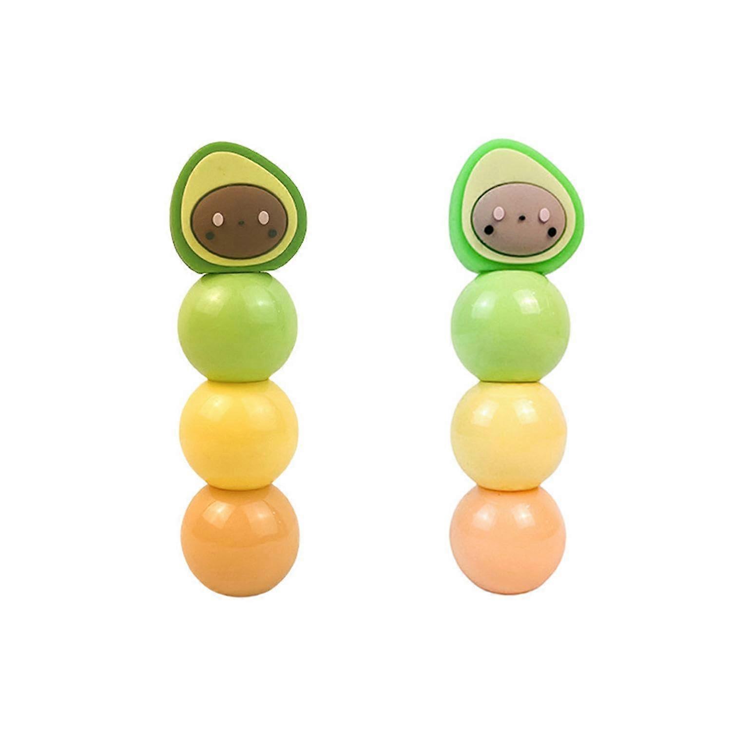 Mini Pens Set Of 2 Avocado Design Cartoon Coloring Pens Quick-Drying Soft Nib Student Markers