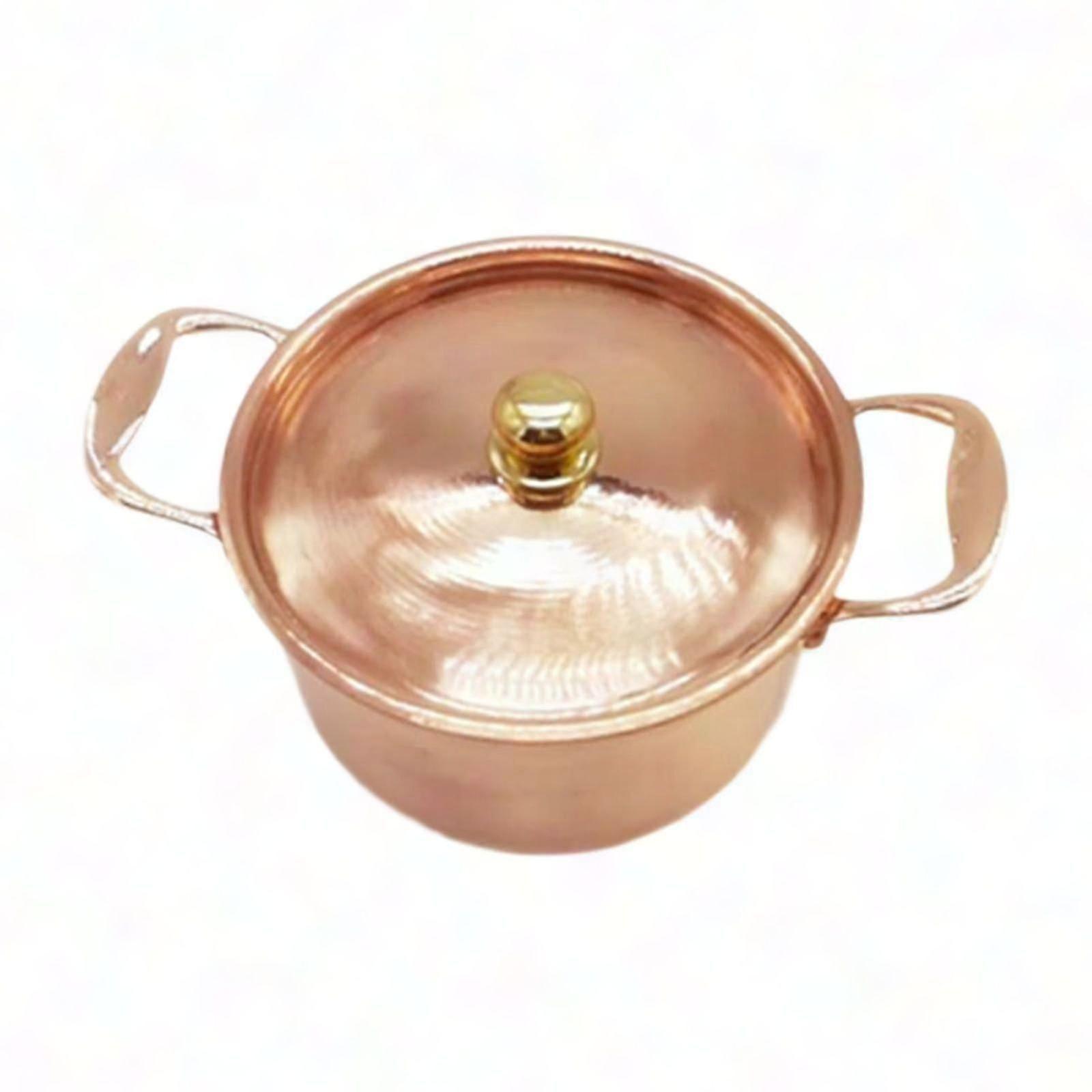 Copper Pot with Lid Saucepan Cookware Stockpot for Cooking