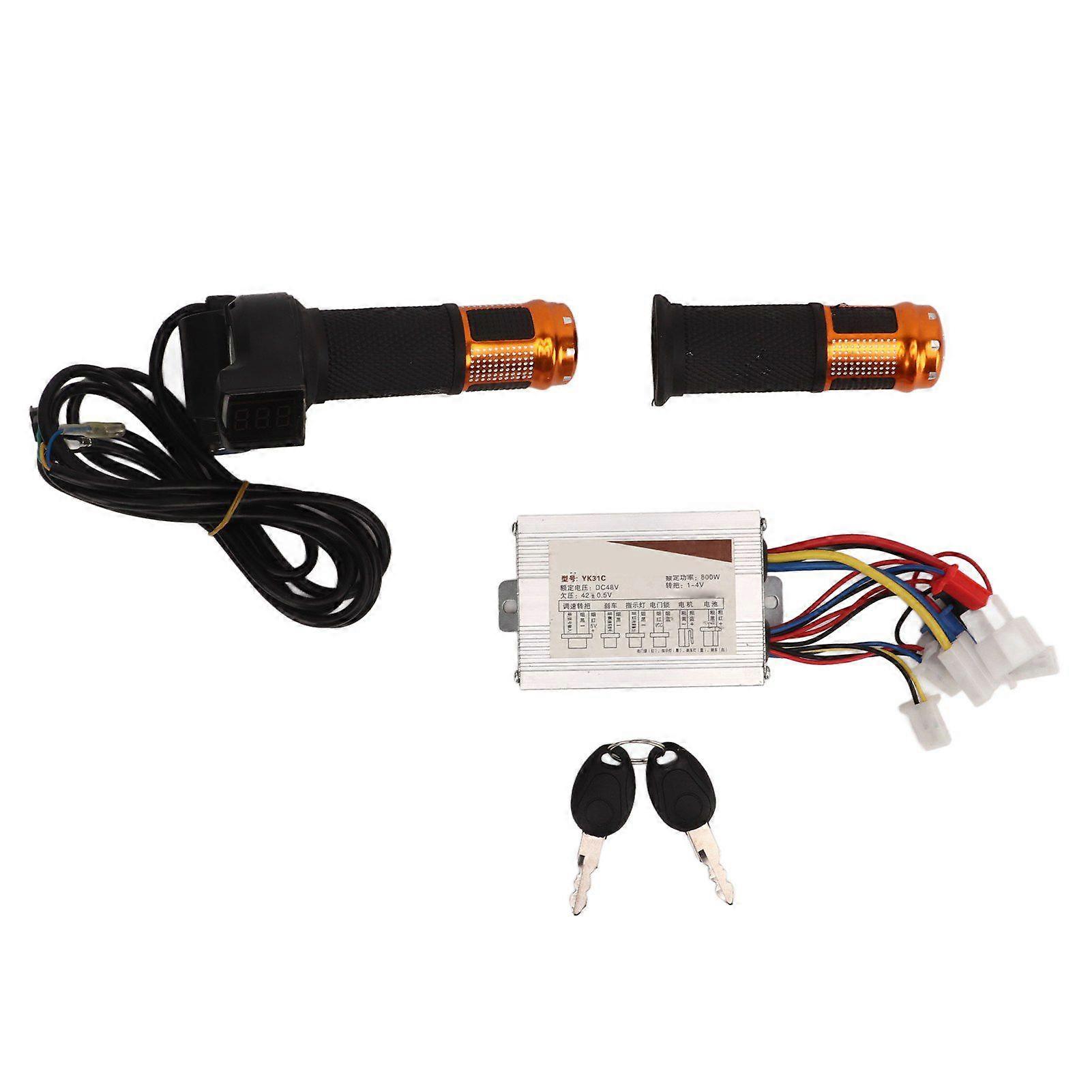 DC48V 800W Brushed DC Motor Speed Controller With Gold All Purpose Twist Grip for Electric Bike YMQX)