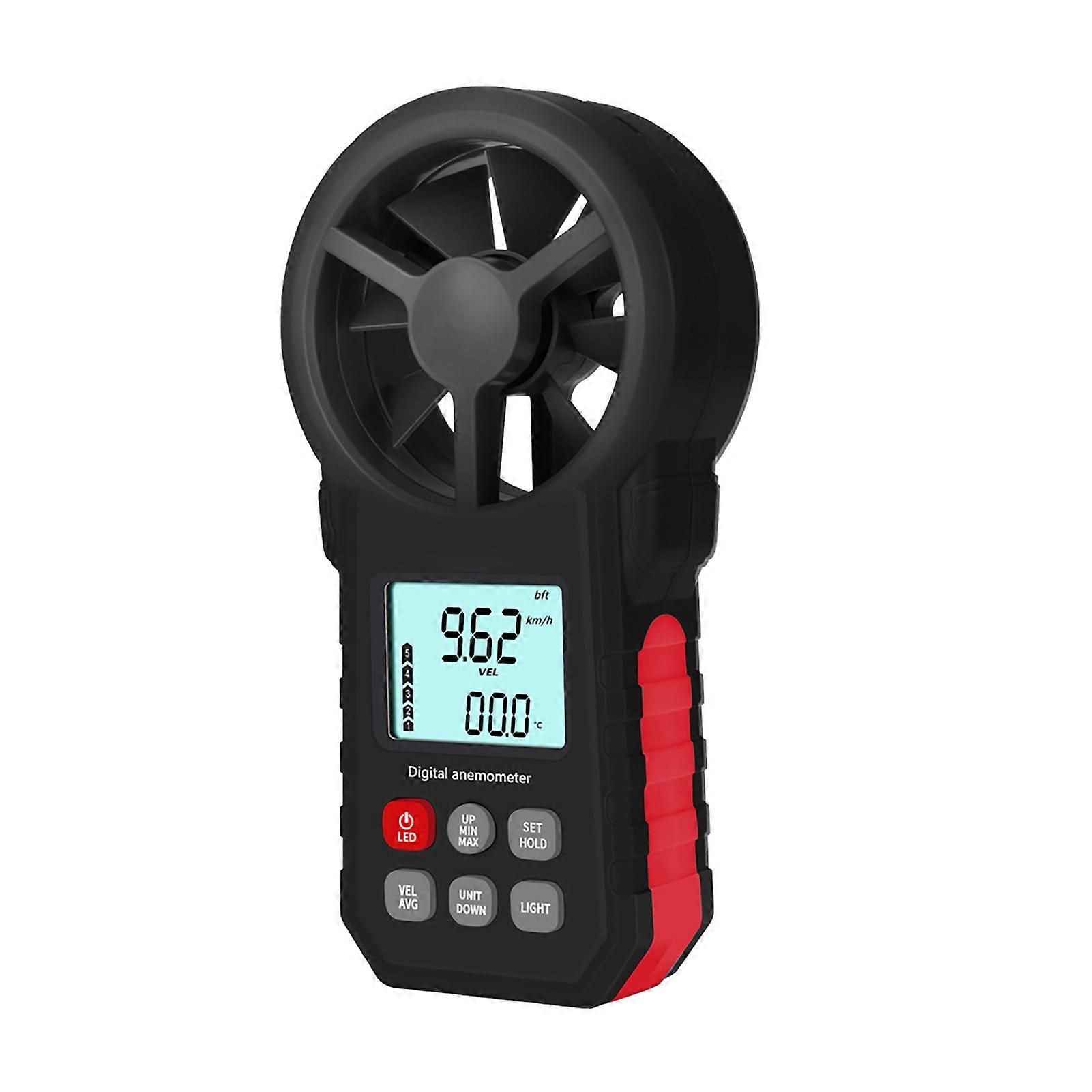 Handheld Anemometer Portable Speed CFM Meter Wind Gauge with LCD Backlight for Weather Data Collection Outdoors Sailing Surfing Fishing