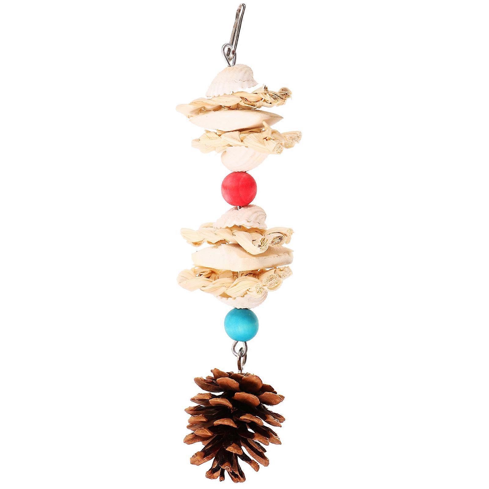 Natural Cuttlefish Bone Hanging Bird Toy for Parakeets and Parrots – Lightweight, Durable Cage Ornament for Chewing, Grinding, and Foraging Play