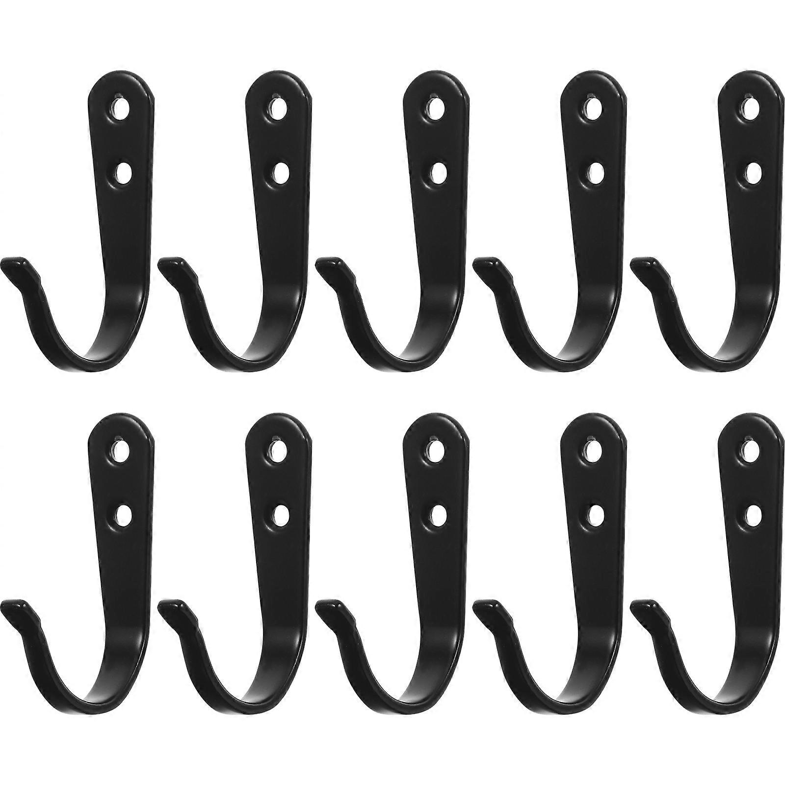 Wall Hanger Hooks Iron Material Hook Shape Storage Solution Retro Style Homeowners Office Workers 10Pcs