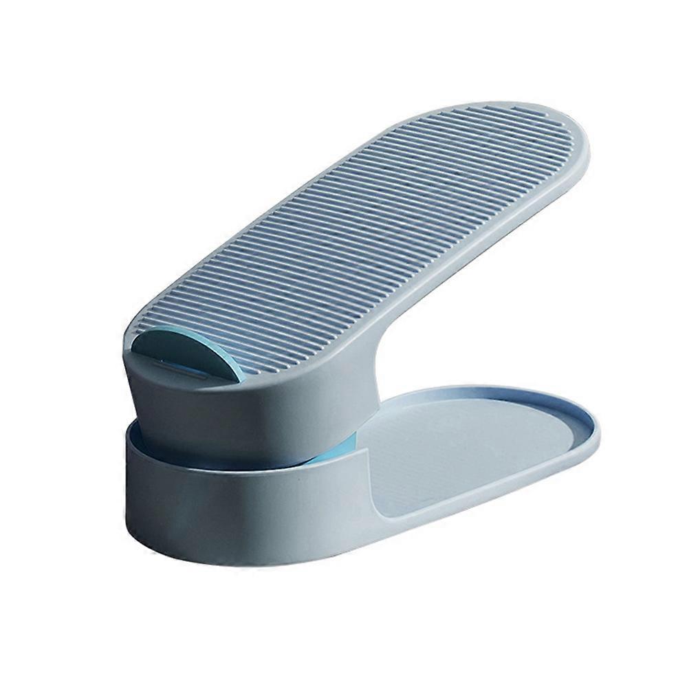 Adjustable Height Shoe Organizer Space Saver Double Layer Design Rectangular Wardrobe PP Blue 28.00X12.00X7.00CM 1Set