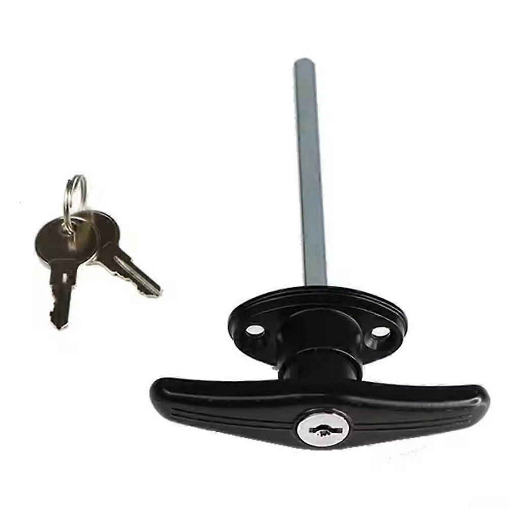 Thandle lock for garages and sheds, zinc alloy with polished surface (long)