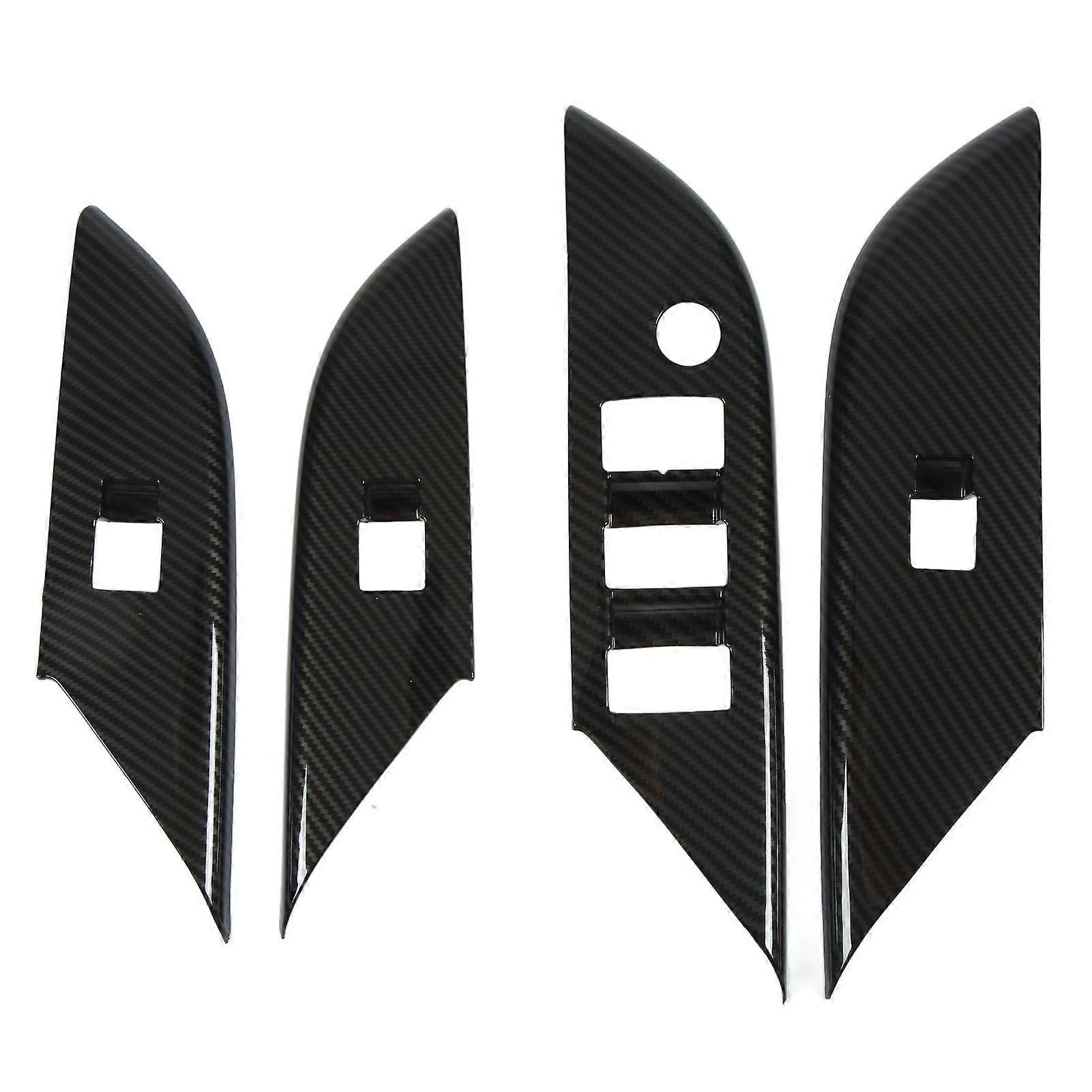 4 Pz Porta Finestra Pannello di Controllo Copertura In Fibra Di Carbonio Stile Finestra Alzacristalli Decor per Hilux 2015?2021 LHD