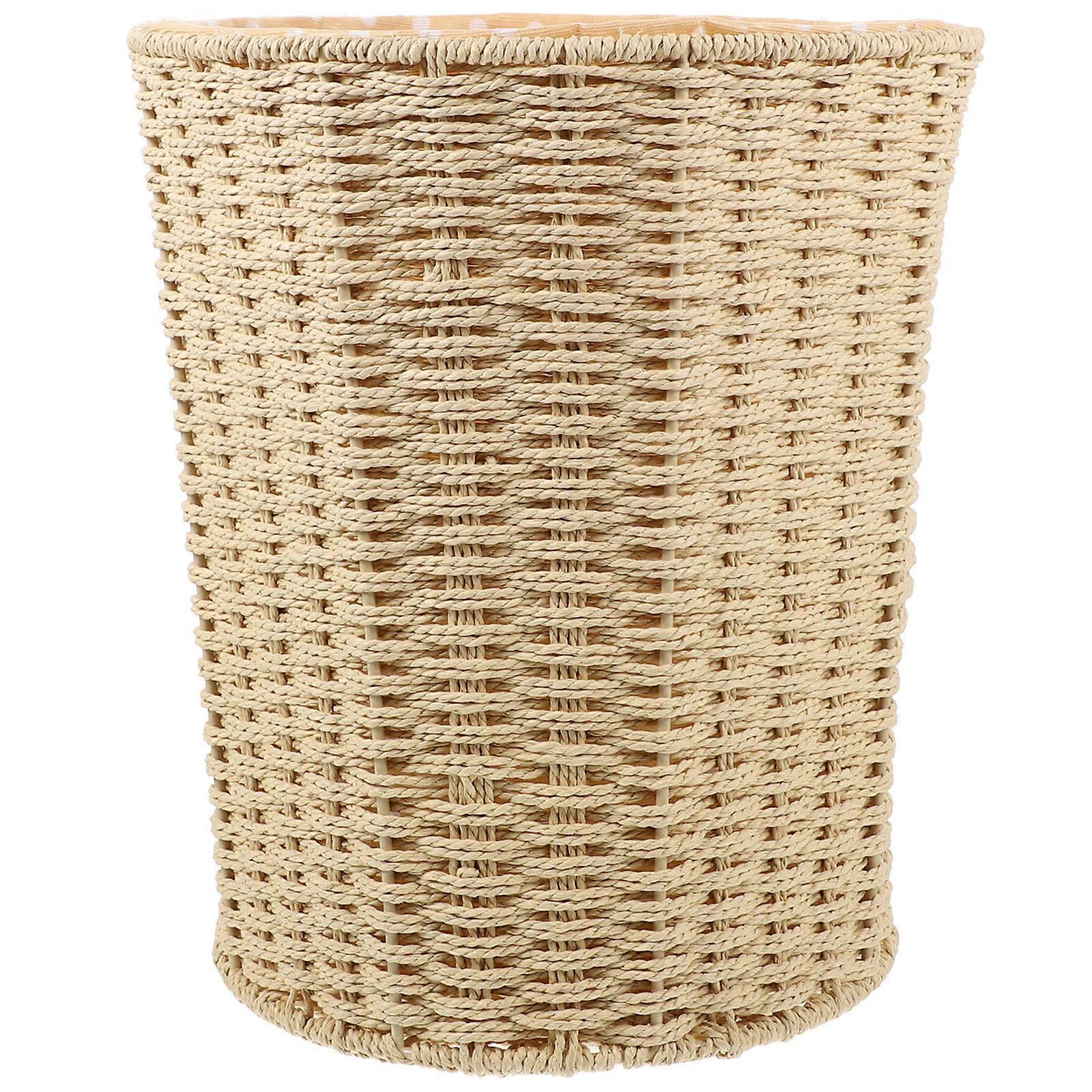 Kitchen Trash Can Multi-Function Storage Basket Sundry Storage Beige 1Pack