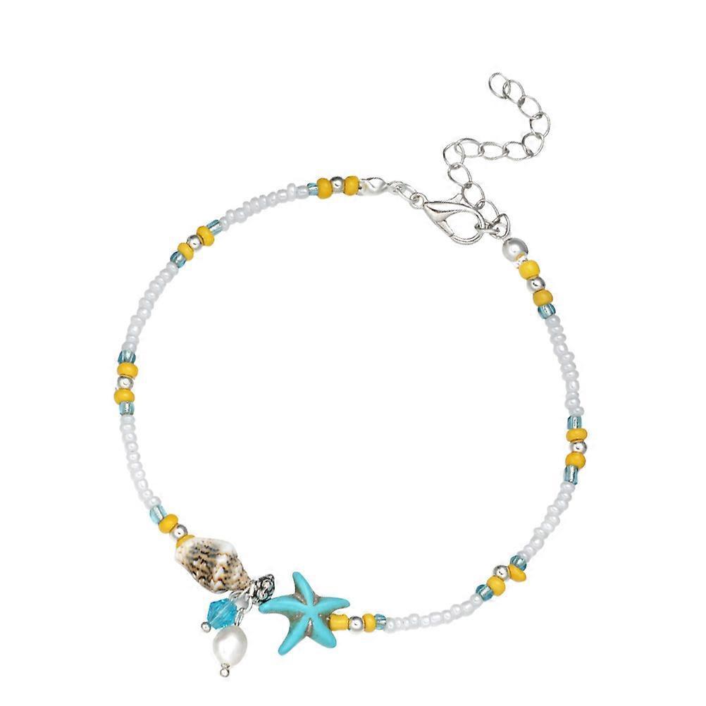 Foot Chain Jewelry Ocean Anklet Metal Colorful Ideal For Beach And Holiday 1Pack
