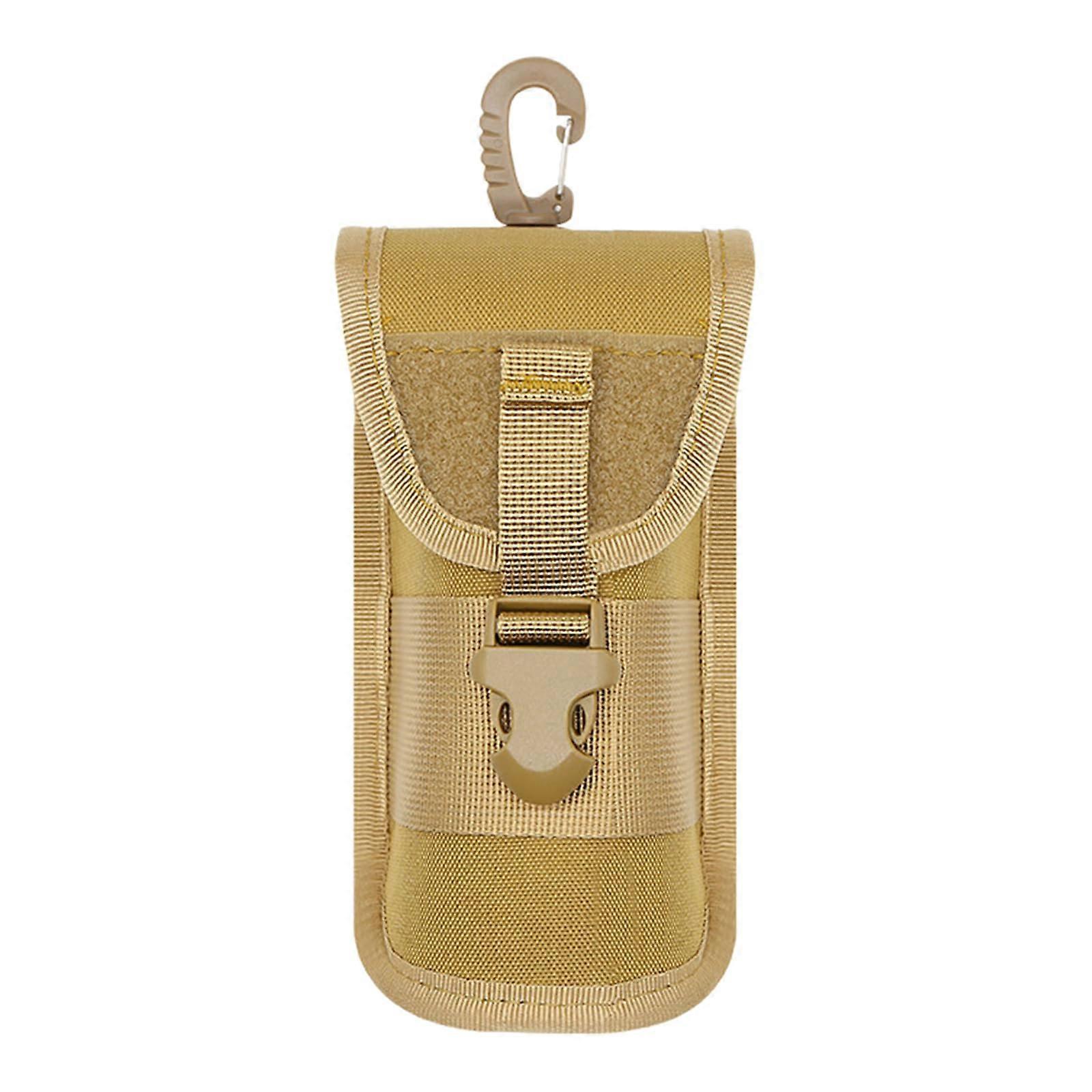 Tactical Glasses Case with Clip, Hanging Eyewear Pouch for Hunting and Camping, Mud Color, Durable and Lightweight