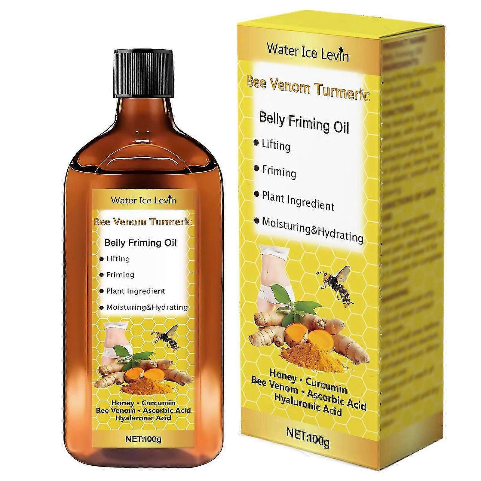 ボディファーミングオイル、ソフト7ターメリックオイル、肌のための蜂毒ターメリックボディオイル、顔と体のためのターメリックオイル、ナチュラルモイスチャライジング&スムージングボディオイル