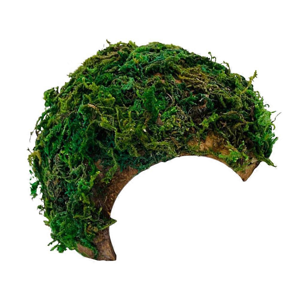 Terrarium Moss, Artificial Green Moss Caves Hide Decor Reptile Hideout House Turtle Basking Platform Shelter For Pet Reptile Frogs And Snakes