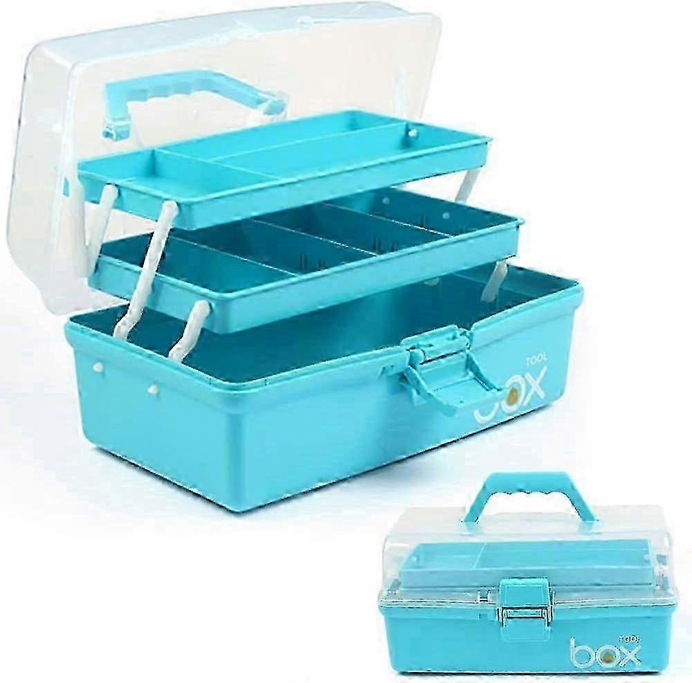 12-Inch 3-Layer Multipurpose Storage Box with Compartments - Ideal Organizer for Crafts, Tools & Medicine Supplies
