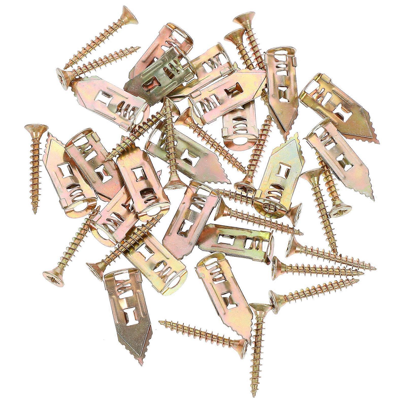 Metal Drywall Anchors Percussion Type Anchor Self-Drilling Fixation Gypsum Board 3X1.1X1.1CM 20Pcs
