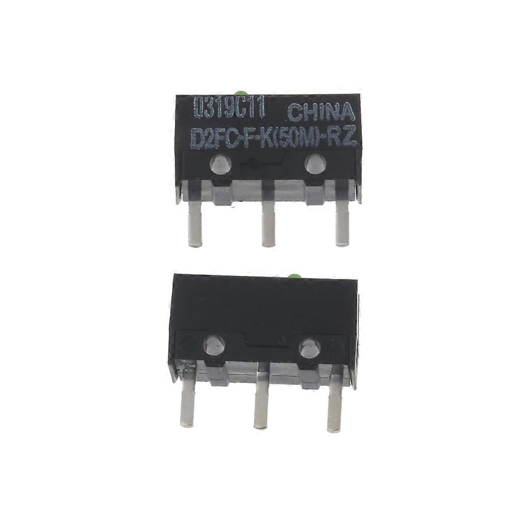 2Pcs Original Mouse Micro Switch D2FC-F-K(50M)-RZ Green Dot 50 Millions click for lifetime for Multicolor