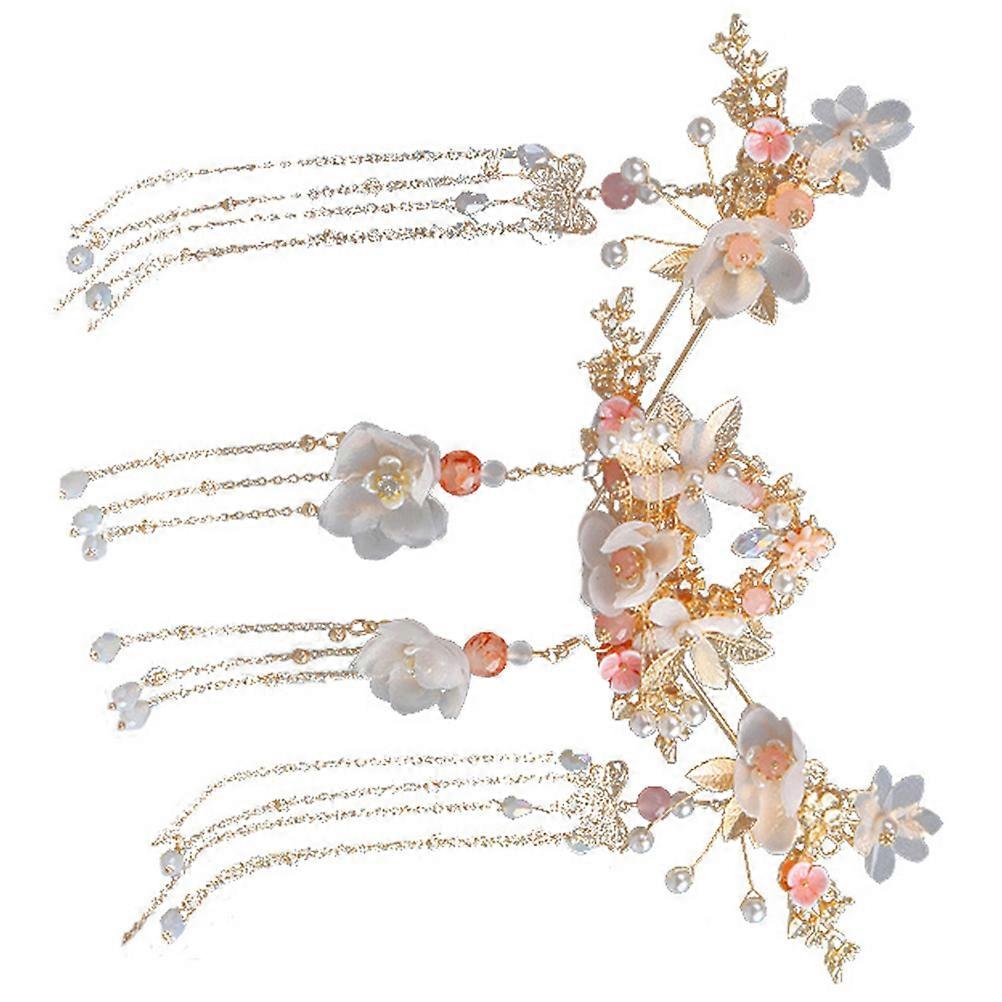 Lot de 3 épingles à cheveux en forme de fleur, pompon, accessoires pour cheveux chinois