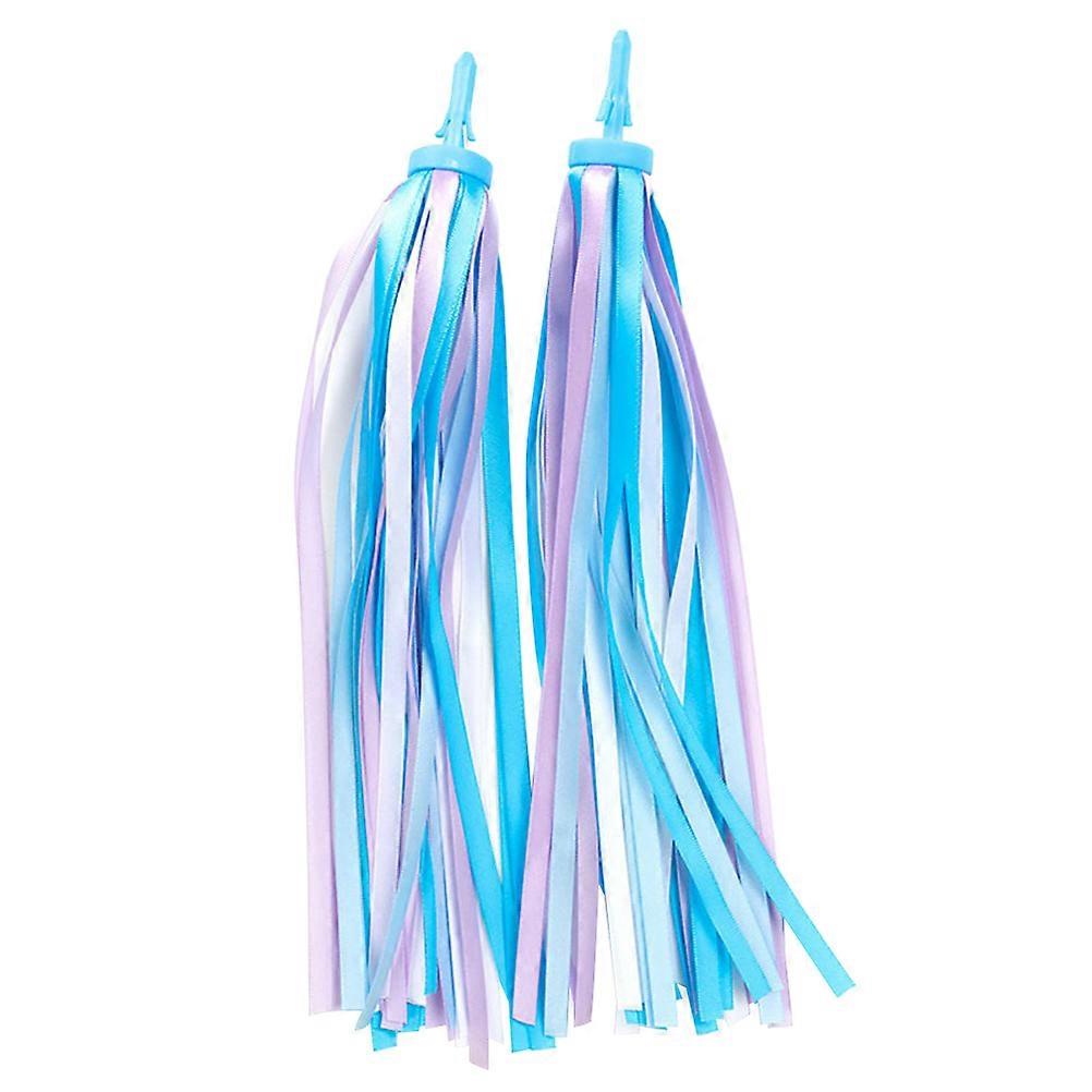 Scooter Ribbon Decorations Creative Childrens Scooter Bike Handlebar Streamers Grips Tassels Ribbons For Riding 1Pair