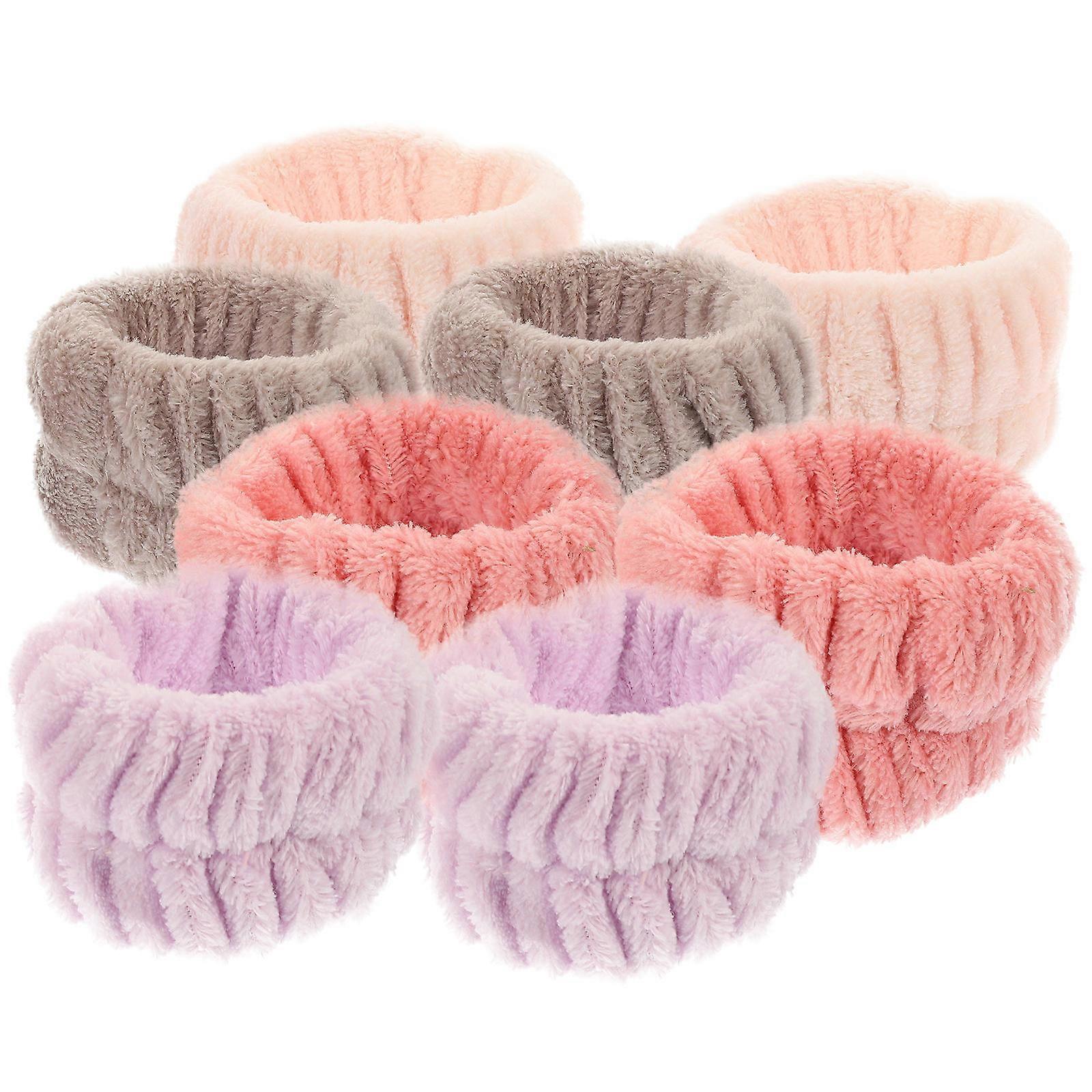 Facial Cleansing Wristbands Microfiber Skin Care Practical Round Edges Women 8Pcs