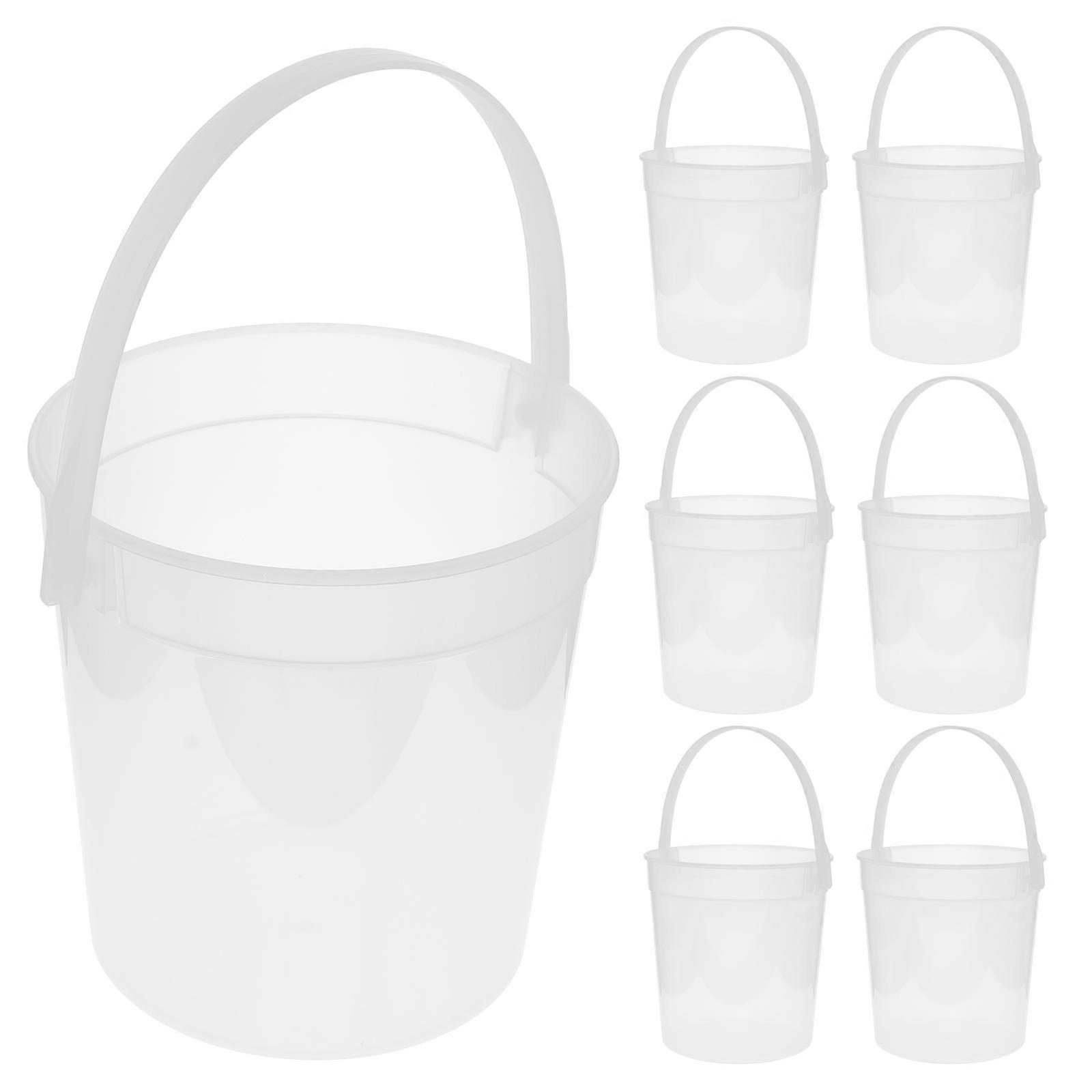White Bucket for Storage Large Enough to Hold Drinks and Foods with Handle 10 Pieces