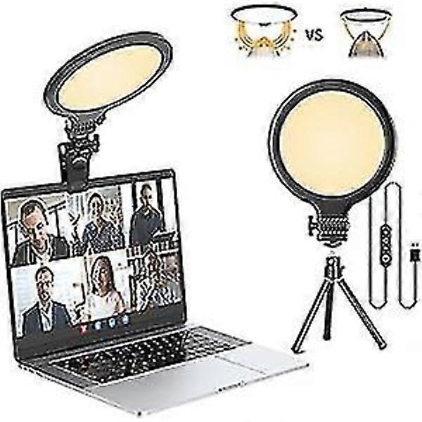 72 LED Computer Ring Light, Video Conferencing Lighting Kit 3000k-6500k Dimmable Selfie Ring Light, 6\" Laptop Ring Light With Clip And Stand For Zoom