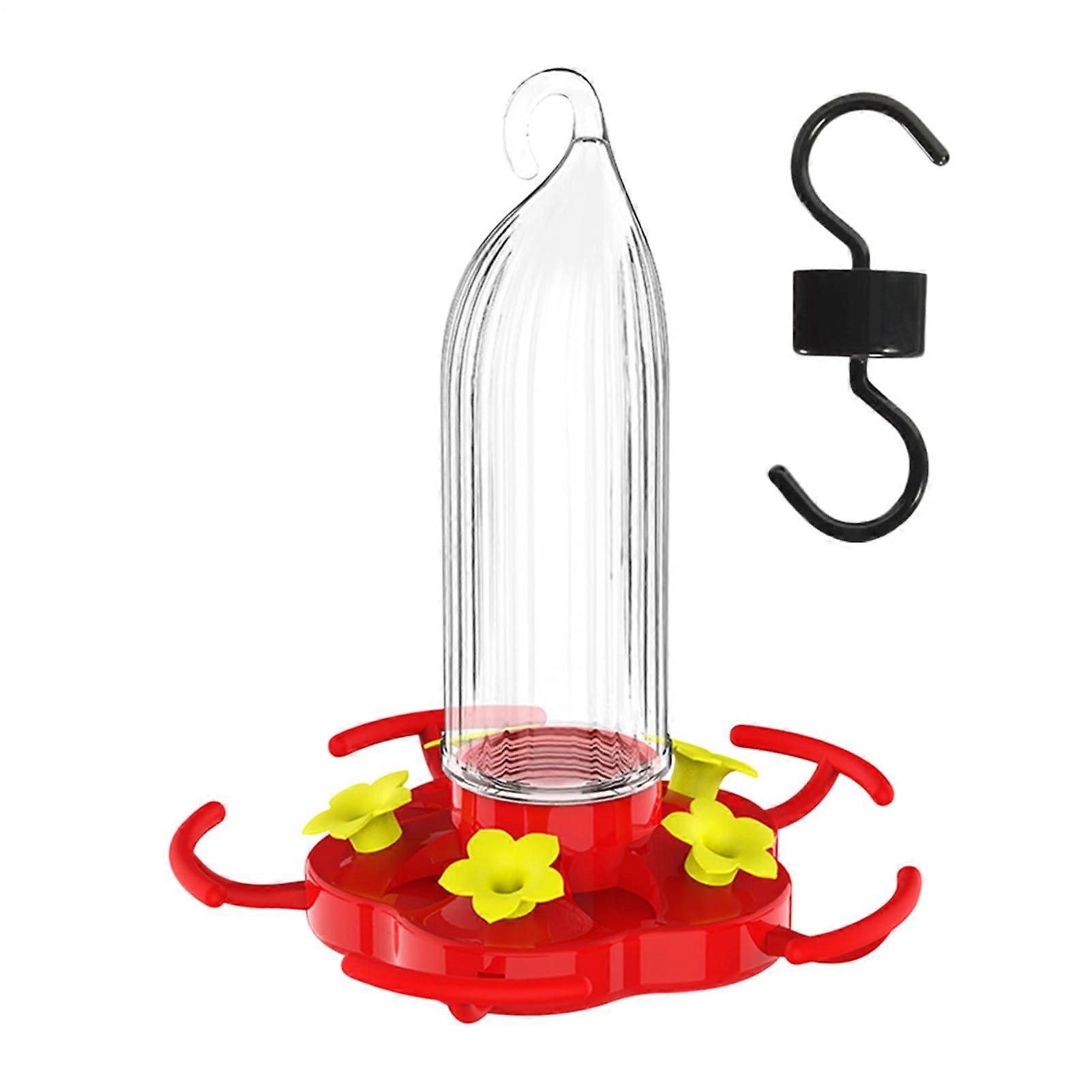 Hummingbird Feeder, 5 Feeding Ports, AntProof Hook, 470 ml, Red