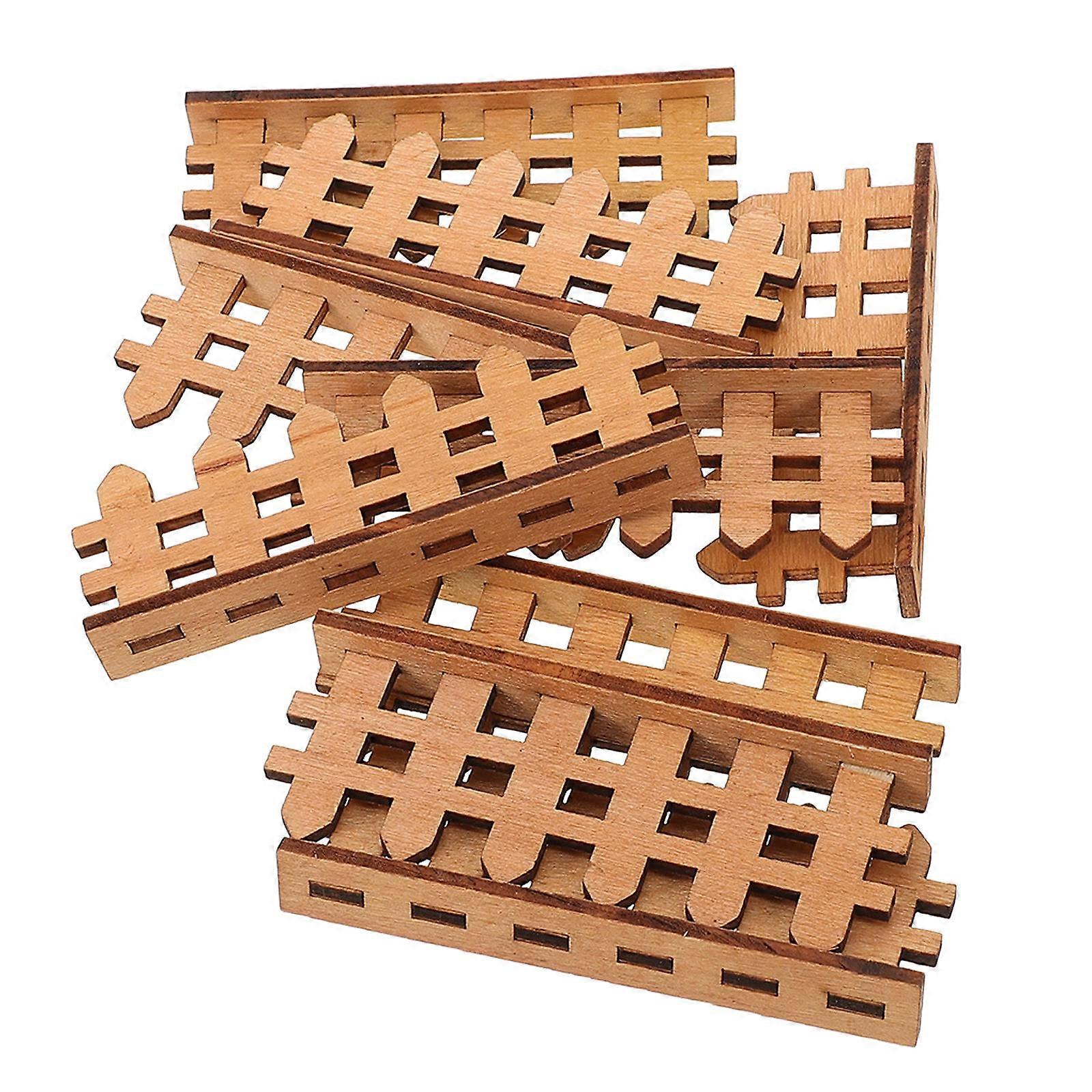 20pcs Miniature Wooden Fence for DIY Micro Landscape & Fairy Garden Decoration – Natural, Durable, Compact for Flower Pots, Ornaments & Mini House