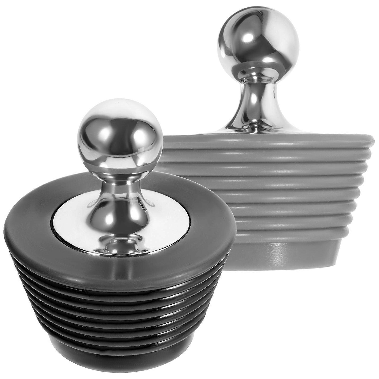 Sink Plug Bathtub Stopper Plug Bathtub Stoppers Drain Plug Water Sealing Round Shape Zinc Alloy 2Pcs