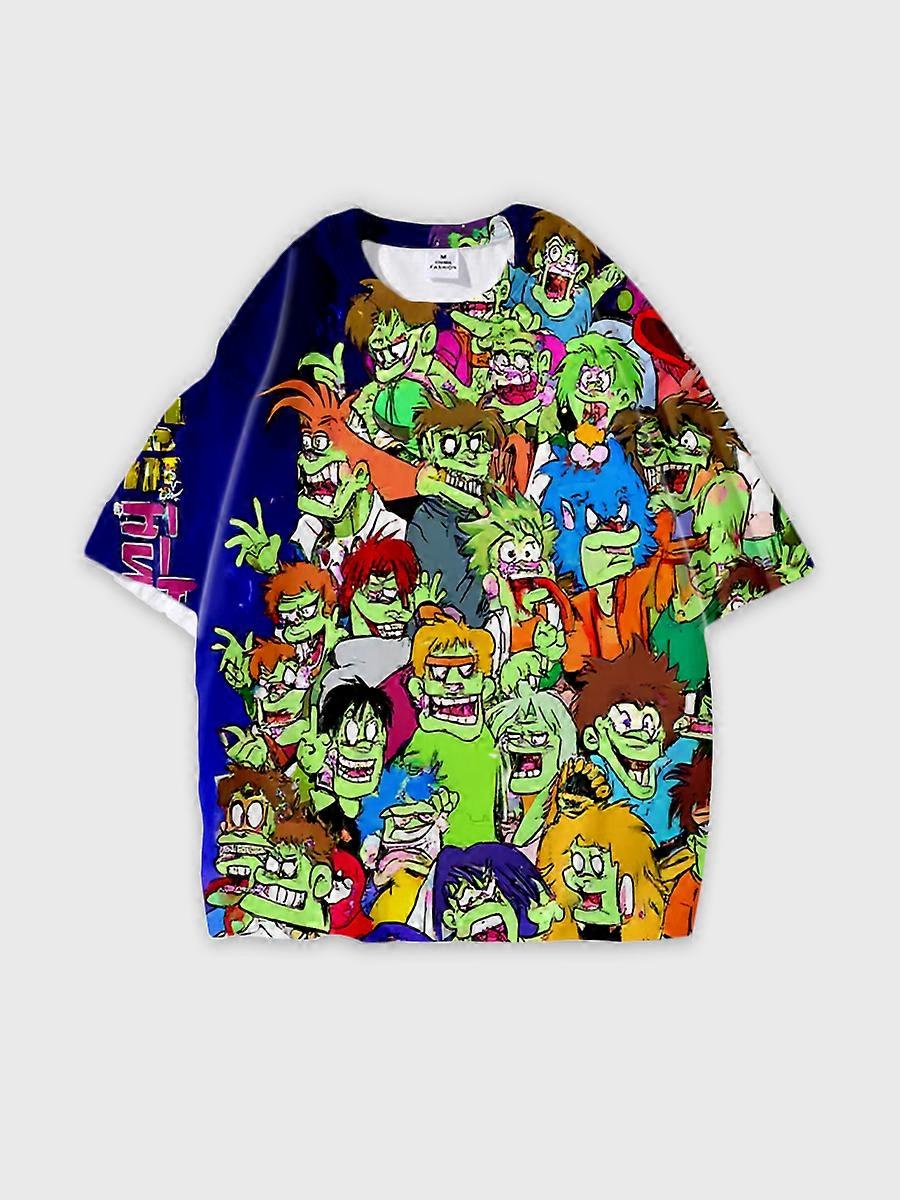 T-shirt round neck Pattern loose short sleeve N396