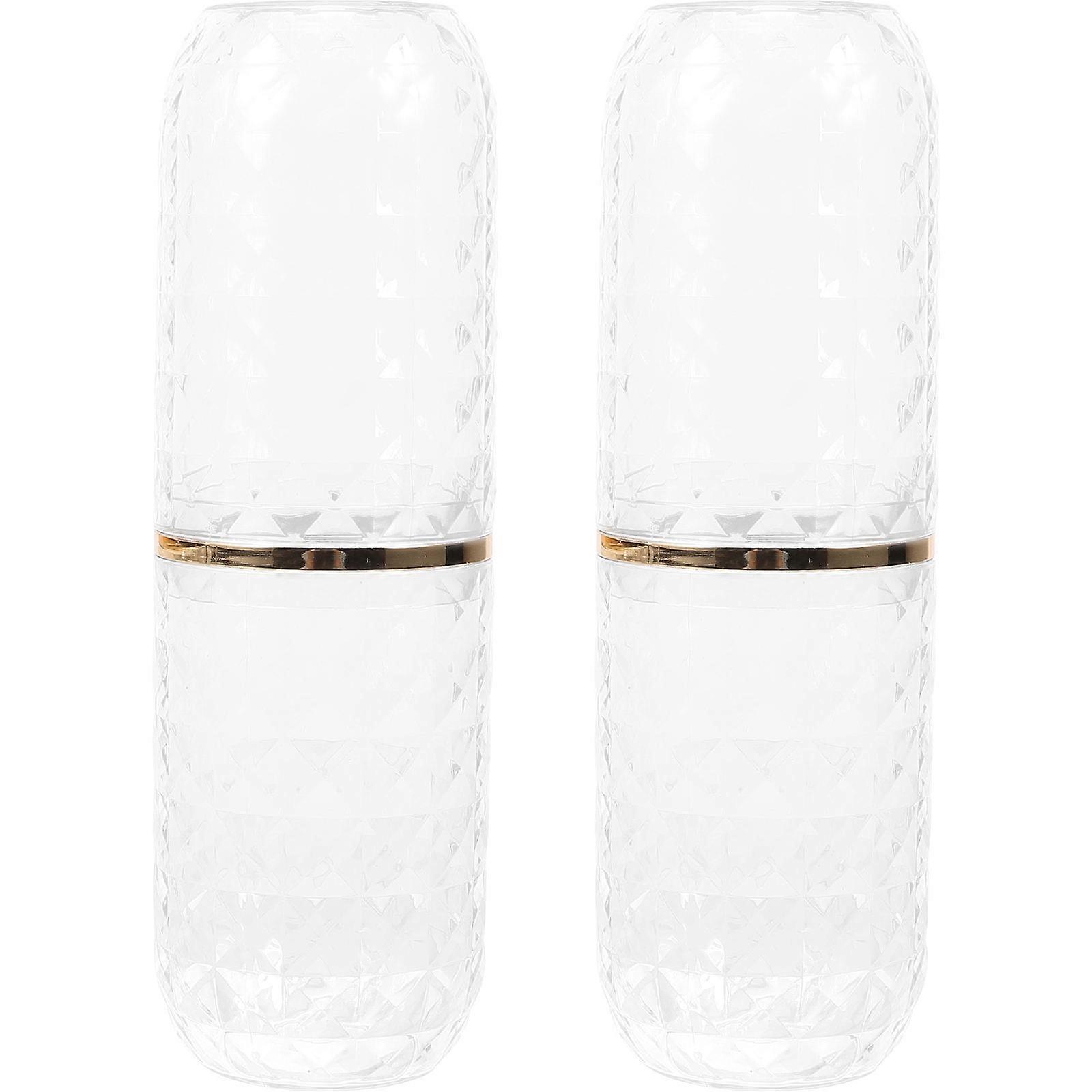 Travel Toothbrush Organizer with Portable Case Reusable PET Container for Daily Use 2 Sets