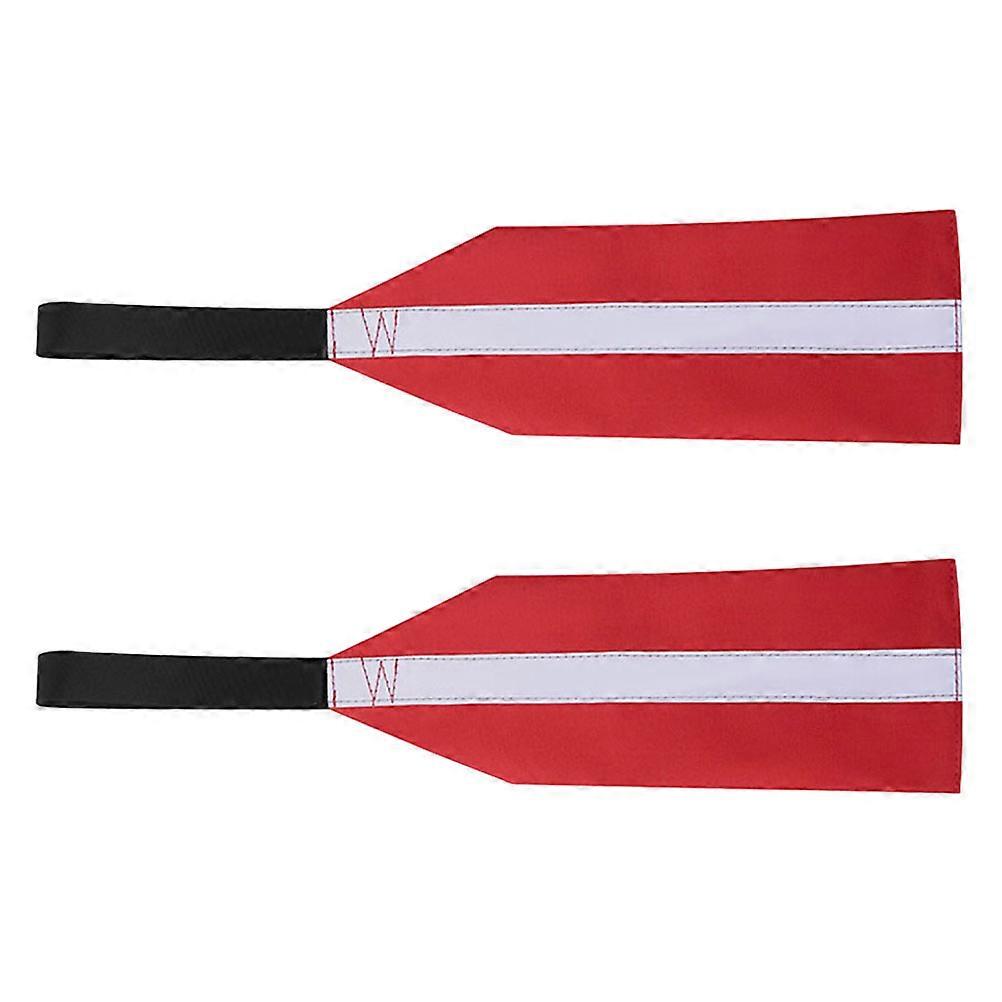 Canoe Safety Flag 2Pcs Oxford Cloth Outdoor Use Emergency Signaling 22X5.1In Red Color