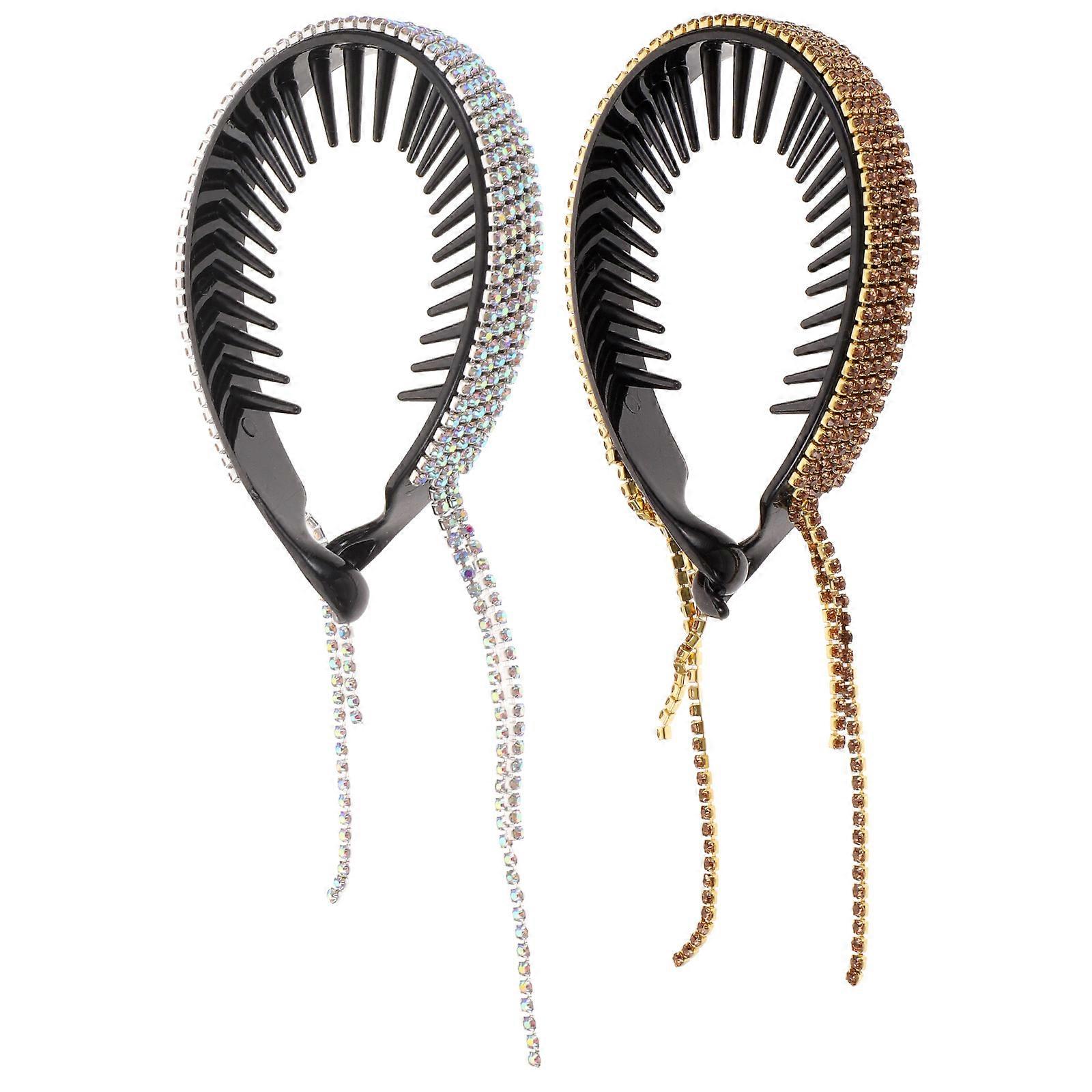Here's a polished product description for your **Hair Bun Holder Set**:
**Stylish Hair Bun Holder Set – Rhinestone Ponytail Cuff & Bun Clip**