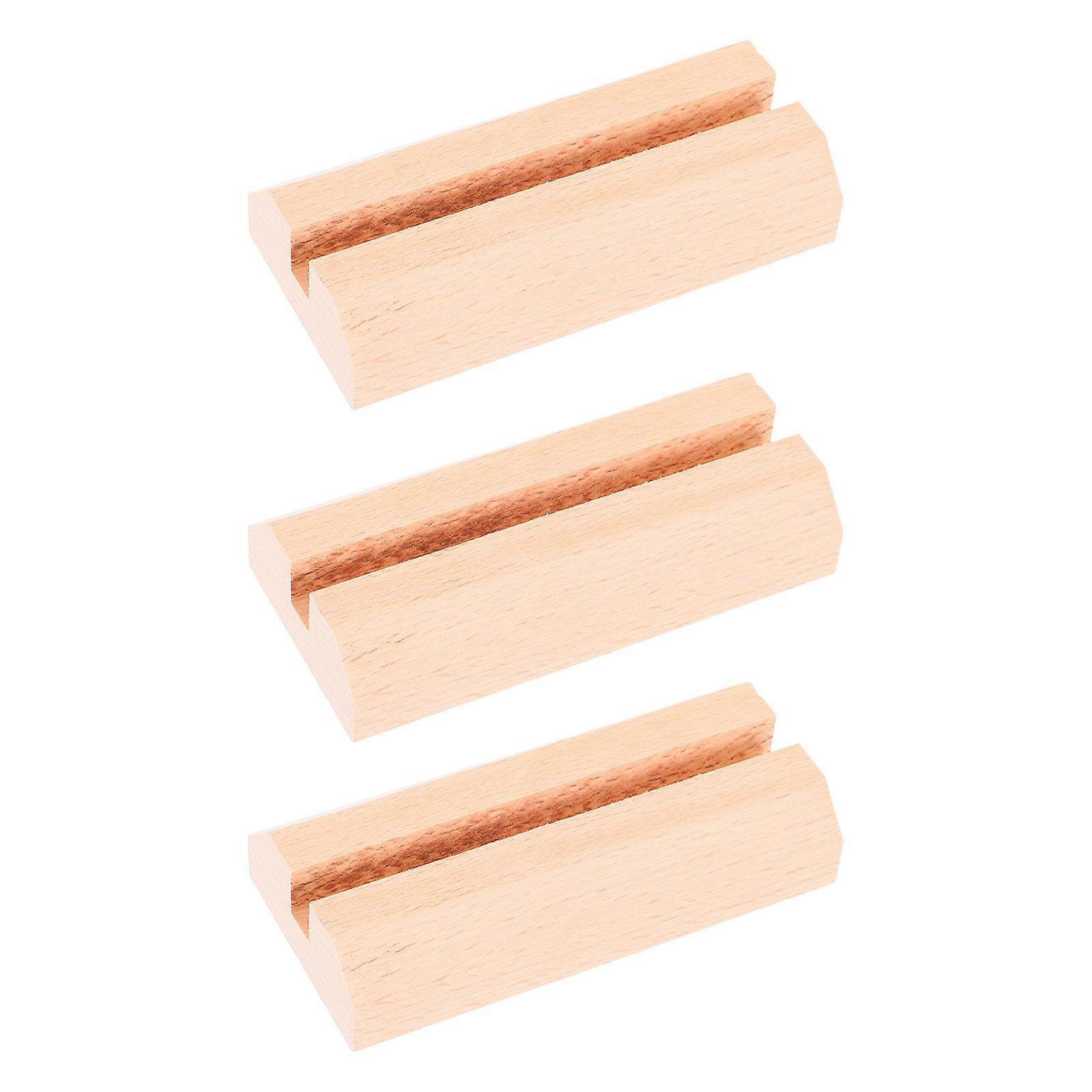 MLINS 3pcs Wood Place Card Holders for Table Cards Stand Desk Number Rustic Sign Clip for Photo Display Memo Card Food Label Wedding Party