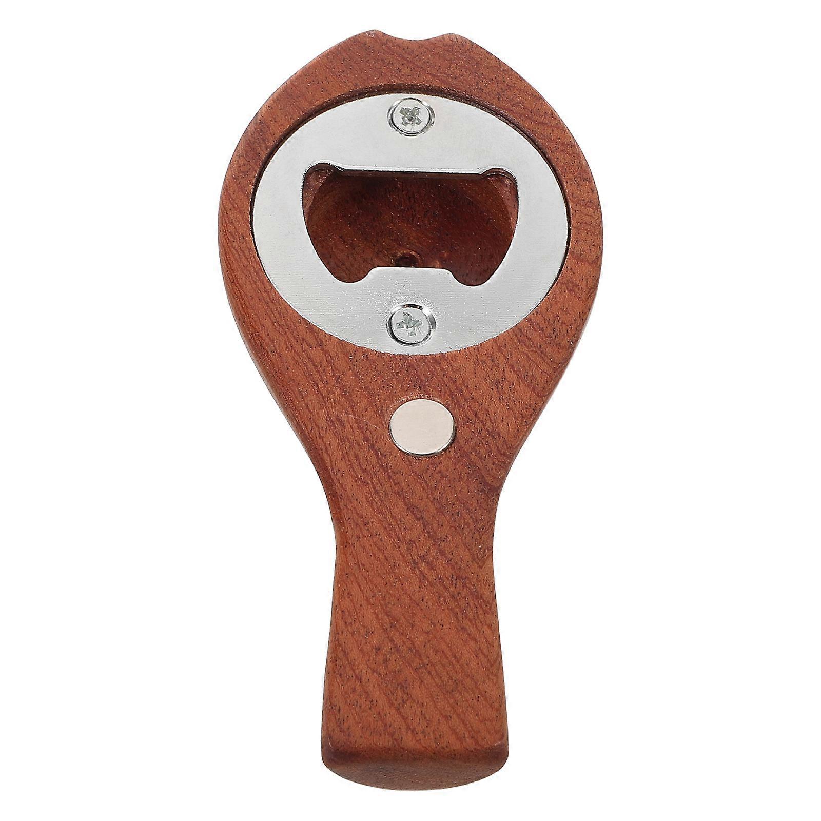 Magnetic Wooden Bottle Opener for Refrigerator – Sandalwood Opener with Fridge Magnet Removal Tool for Home Bar and Party Use
