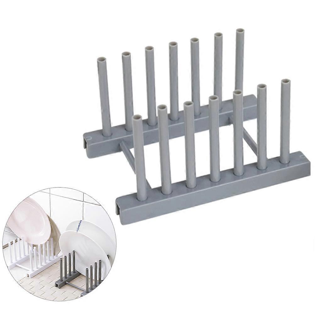 Plastic Dish Rack with Drip Tray – Space Saving Kitchen Organizer for Plates, Cups, Bowls, Glasses, and Cutting Boards – Over Sink Storage Solution