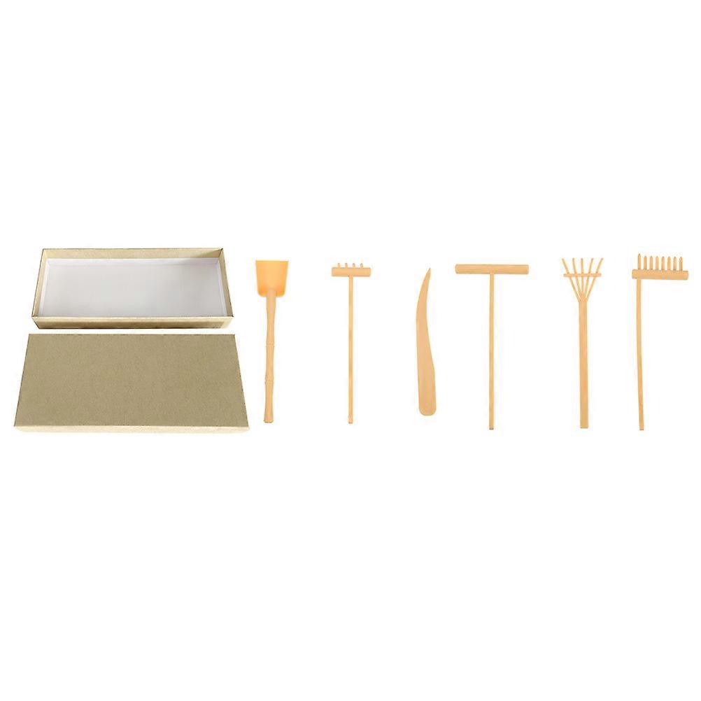 Zen Sand Rake Minimalist Zen Style Stress Relief Indoor Zen Garden Creation 15.50X5.50X0.80CM 7Pcs/Set