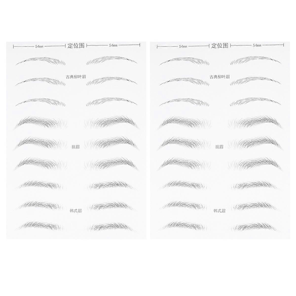 2 Sheets Eyebrow Stickers for Women, Hair Like Simulation, Easy Application, Makeup Tools for Sparse Brows