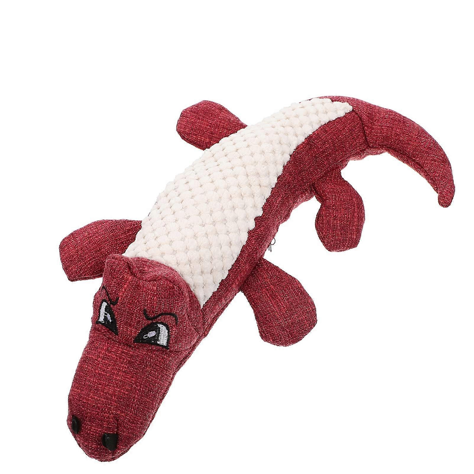 Dog Plush Toy Chew Toy for Pets, Puppy Teething Chew Toy, Pet Toy in Crocodile Shape, Aggressive Chew Toy for Dogs, Dog Chewer Chewing Teeth Red