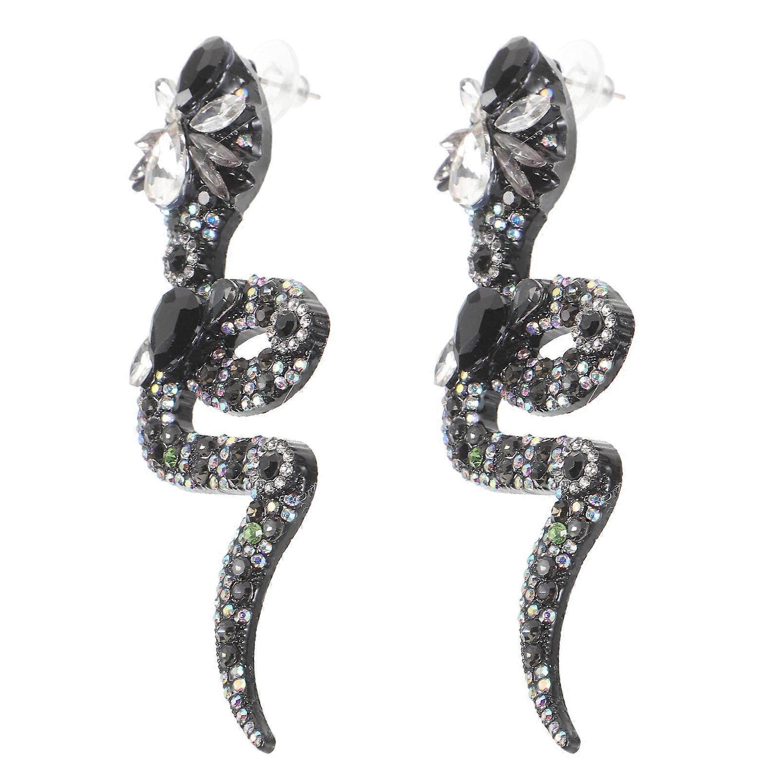 Cute Black Snake Ear Studs for Women Lightweight Alloy Earrings for Parties and Everyday Wear 1 Pair