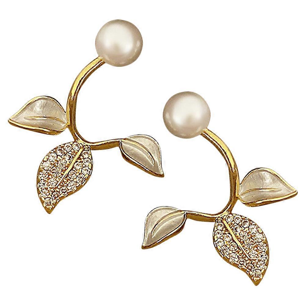 Leaf Design Zirconia Earrings for Women – Lightweight Drop Studs for Casual & Formal Occasions – Elegant Ear Decor with Charm and Style